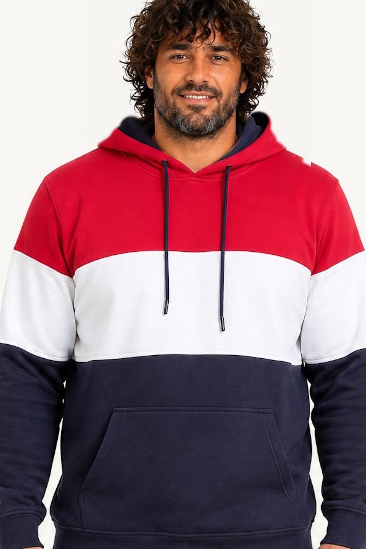 Starbattal Büyük Beden Kapüşonlu 3ip Sweat MG 25725 KIRMIZI