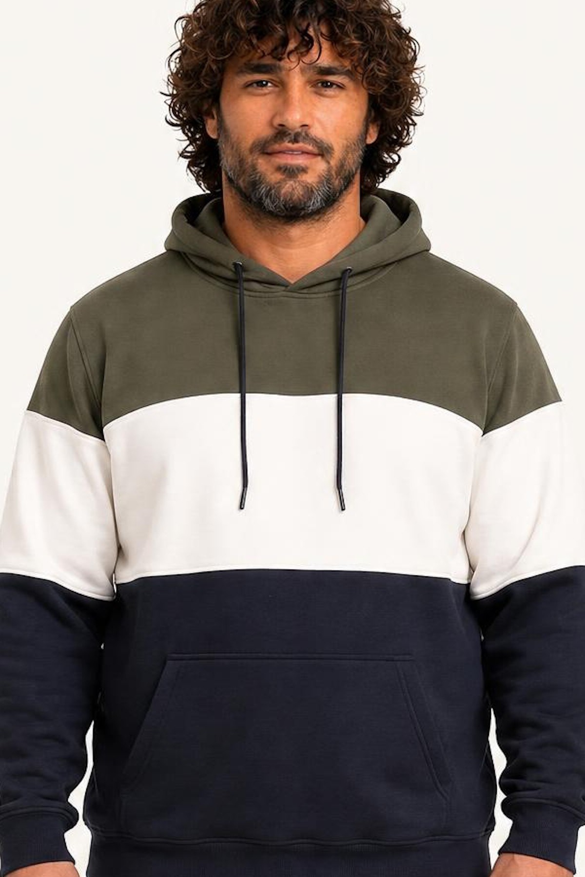 Starbattal Büyük Beden Kapüşonlu 3ip Sweat MG 25725 HAKI