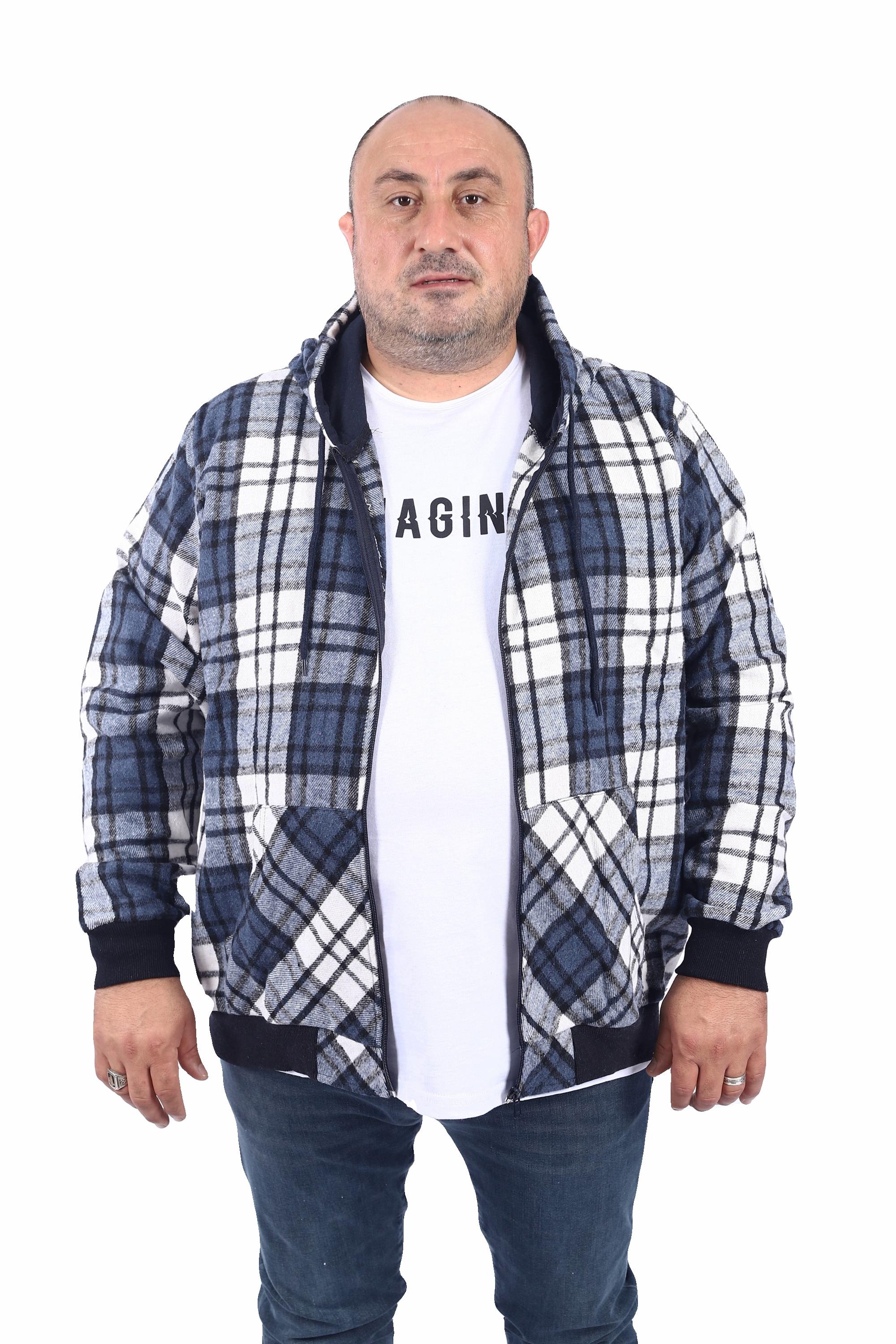 Starbattal Kangaroo Pocket Oduncu Sweat-Gömlek Stripe 22209-1472