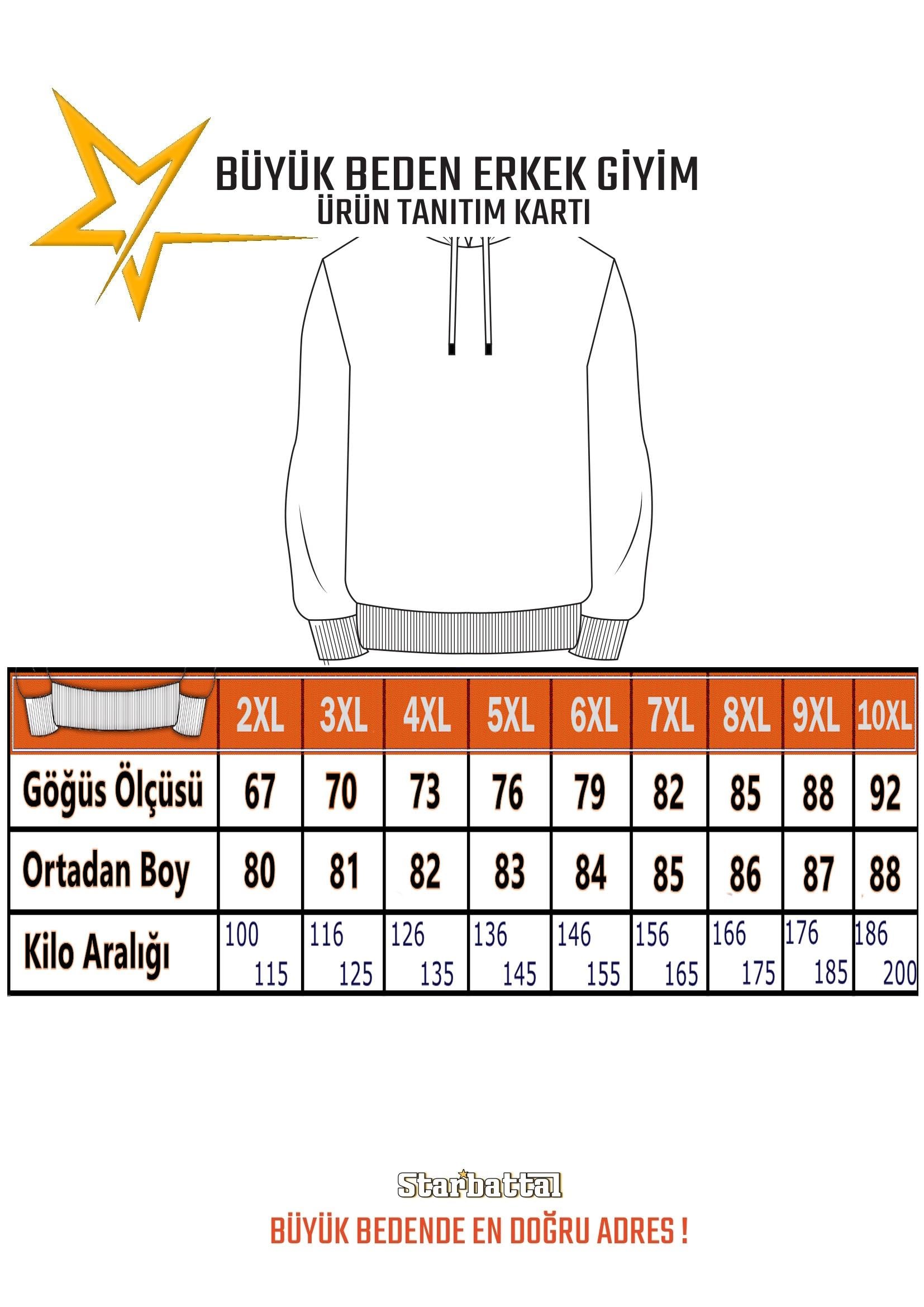 Starbattal Fermuarlı Kapuşonlu Büyük Beden Sweat Time Money 23218 HARDAL