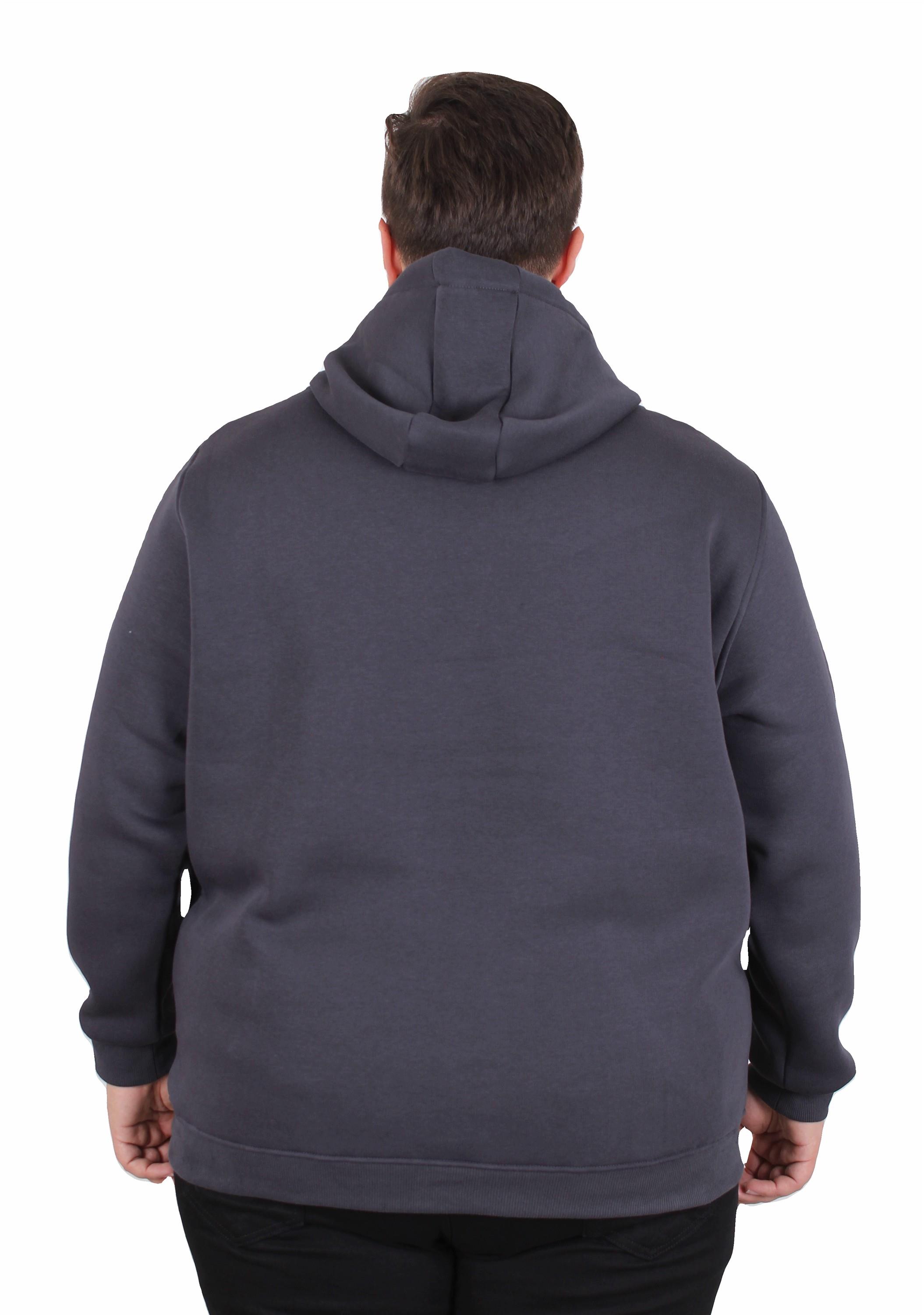 Starbattal Büyük Beden Erkek Basic Sweat Kapüşonlu 11700 FUME