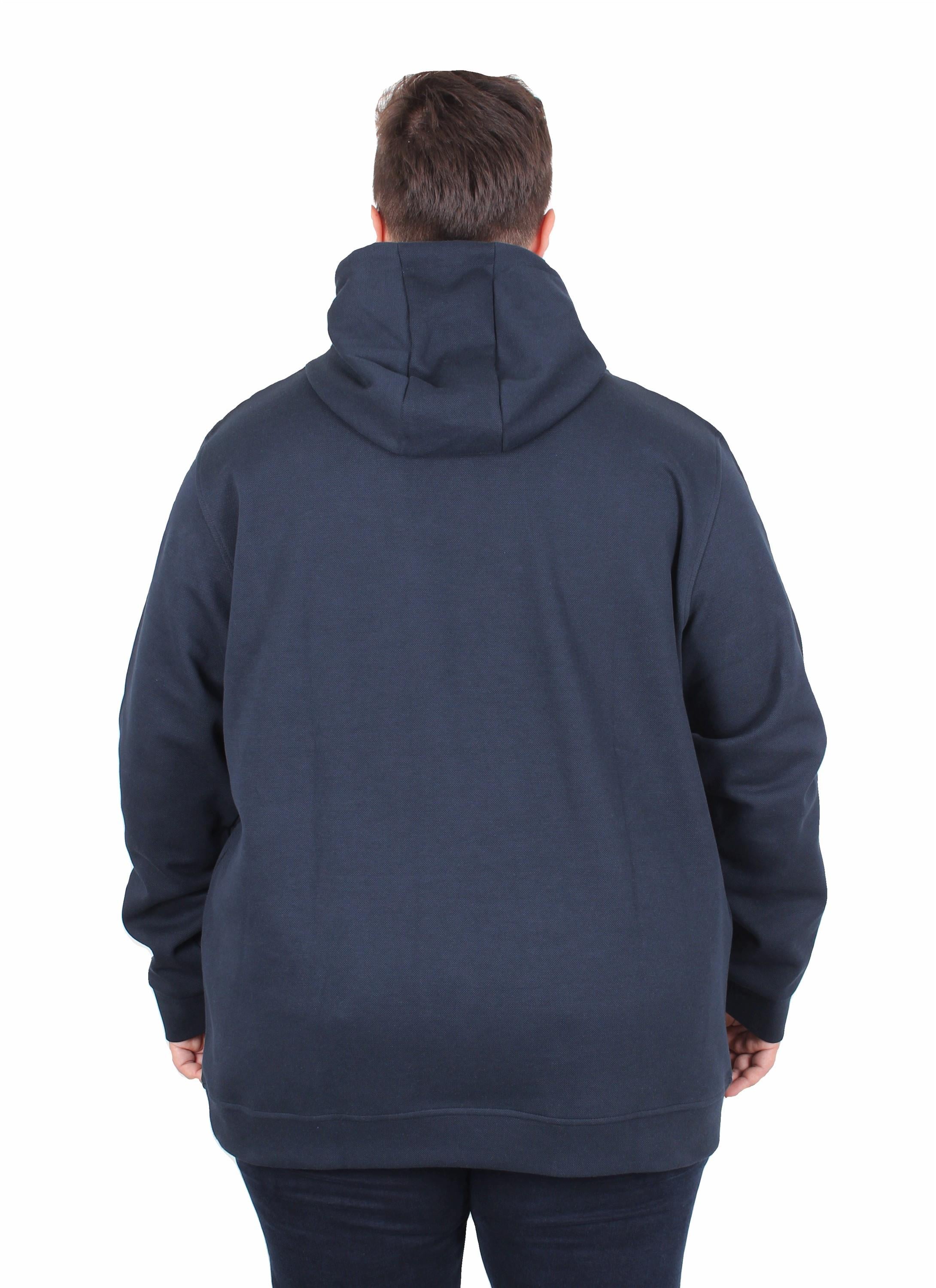 Starbattal Büyük Beden Kapüşonlu Sweat Double Face Winter 25700 LACIVERT