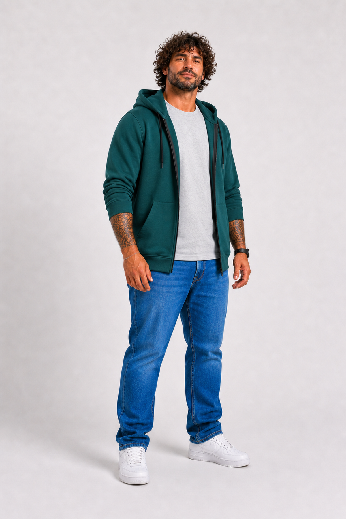 Starbattal Büyük Beden Unisex Kapüşonlu 3ip Sweat 11701 NEFTI
