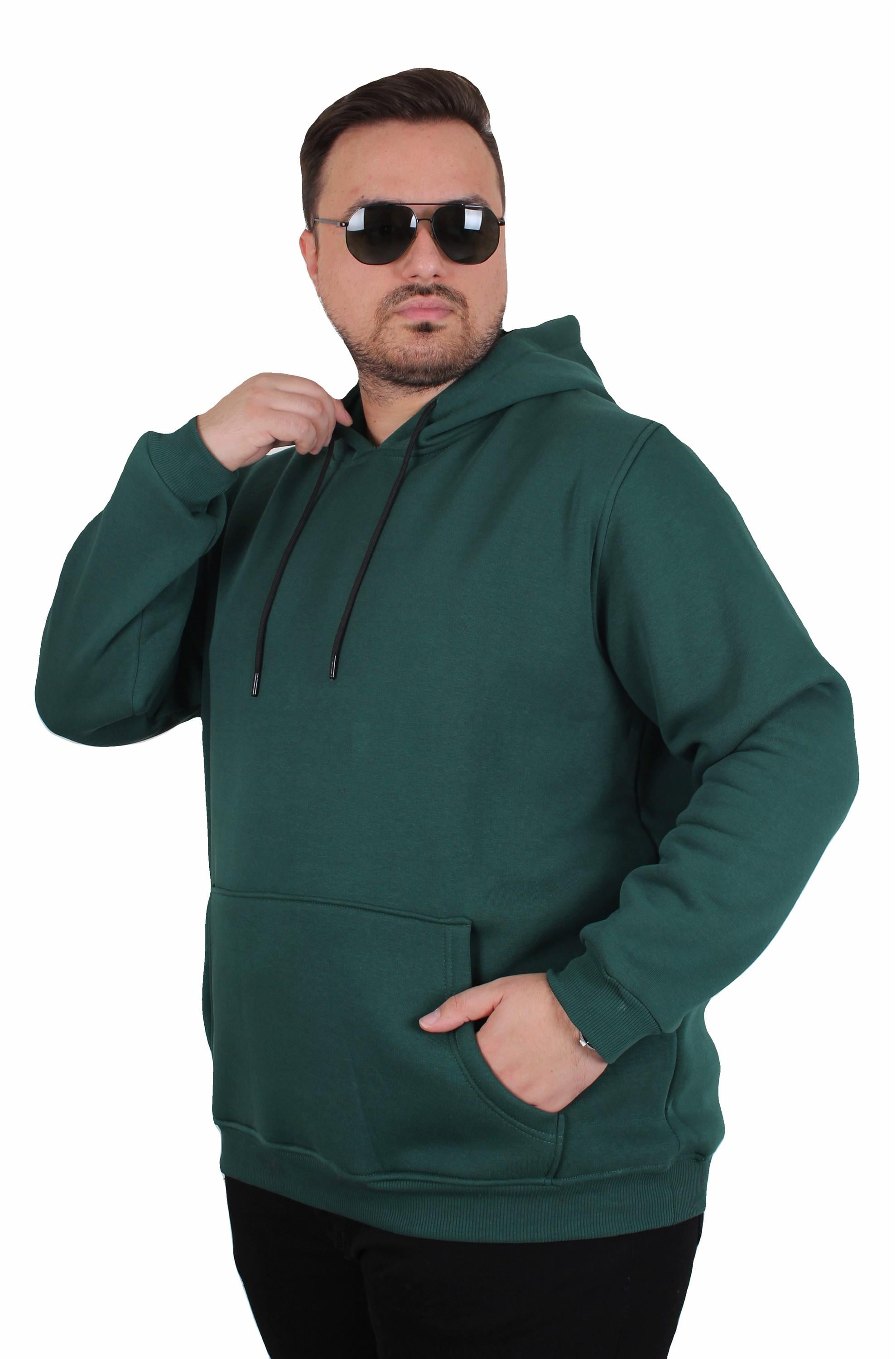 Starbattal Büyük Beden Erkek Basic Sweat Kapüşonlu 11700 NEFTI