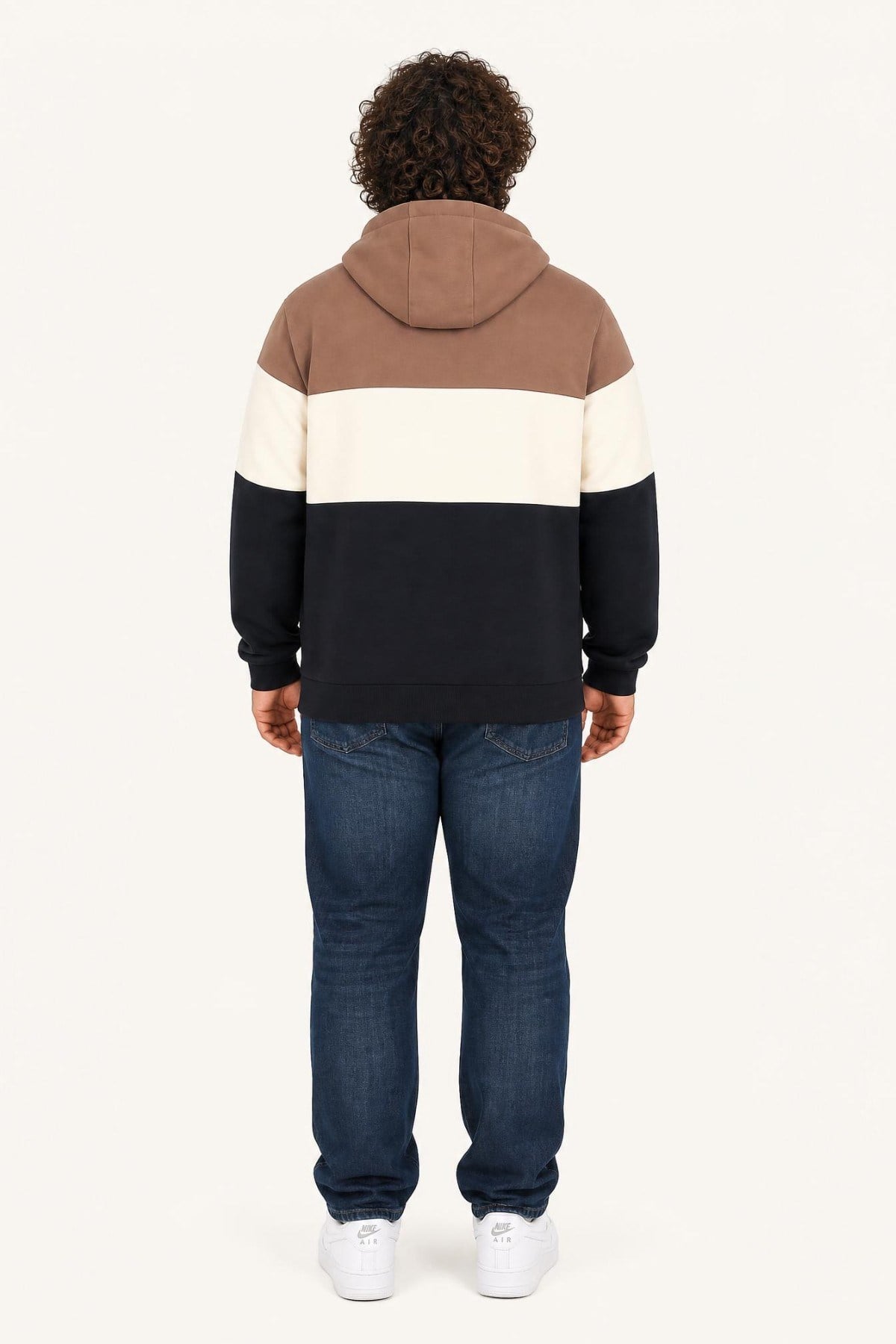 Starbattal Büyük Beden Kapüşonlu 3ip Sweat MG 25725 Vizon