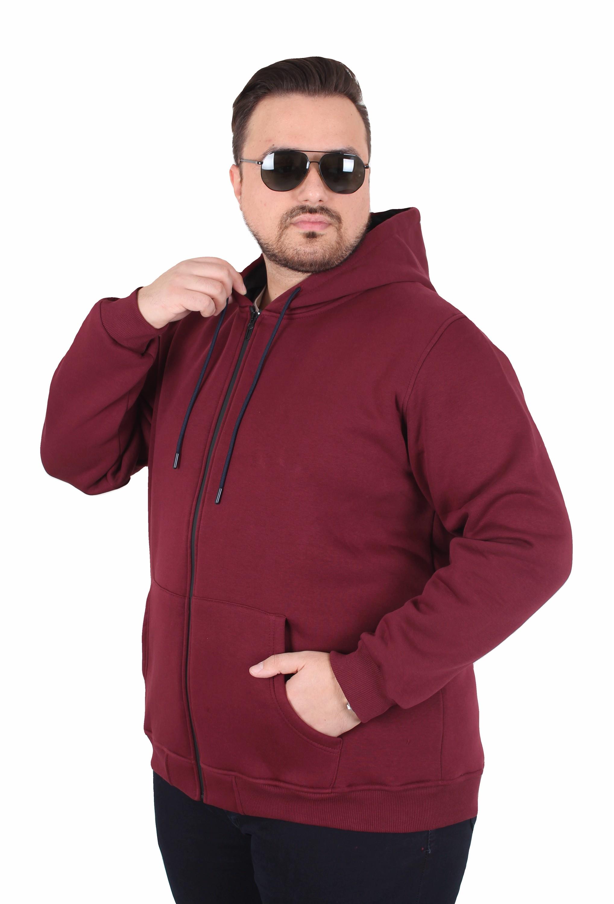Starbattal Büyük Beden Unisex Kapüşonlu 3ip Sweat 11701 MURDUM