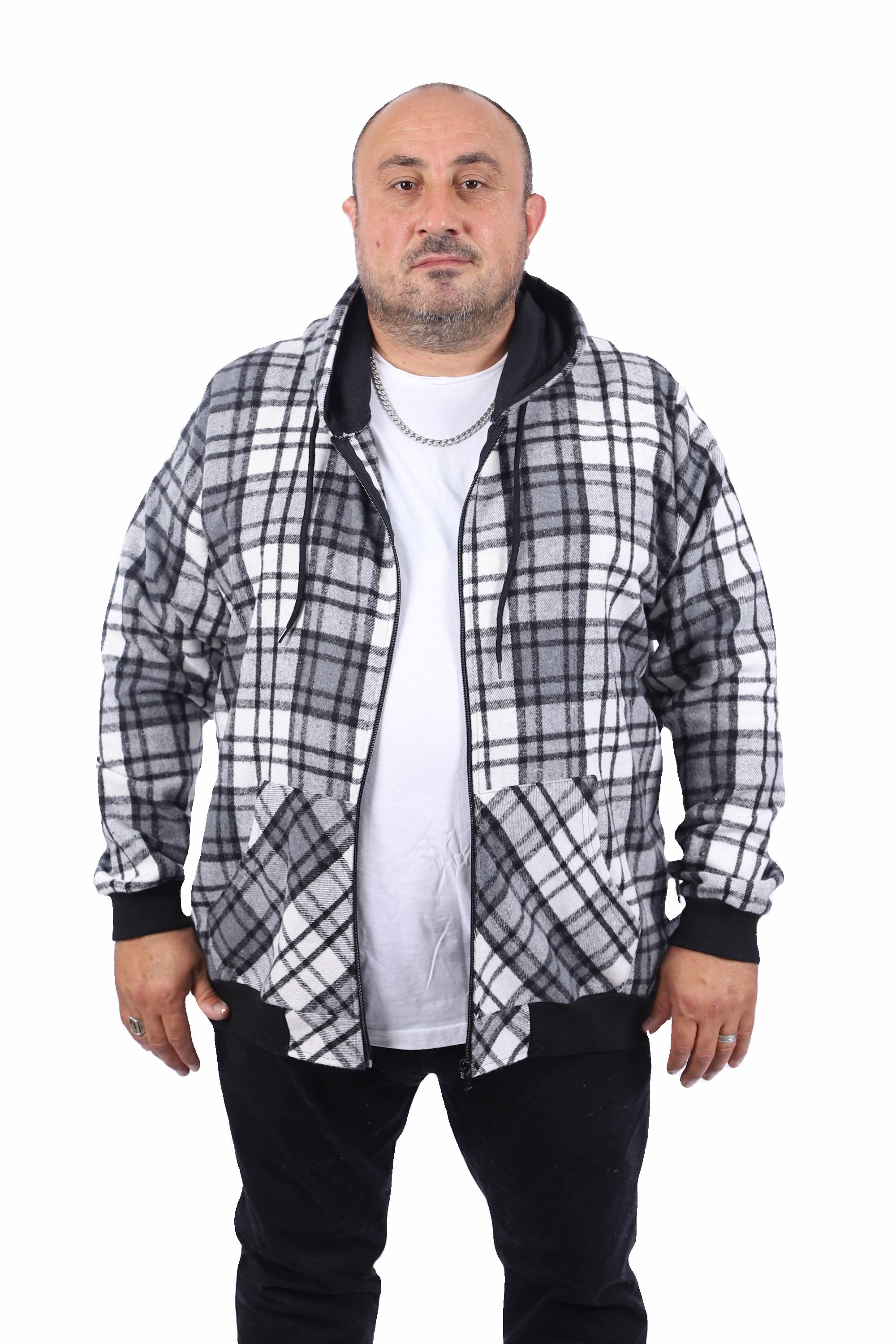 Starbattal Kangaroo Pocket Oduncu Sweat-Gömlek Stripe 22209-1481