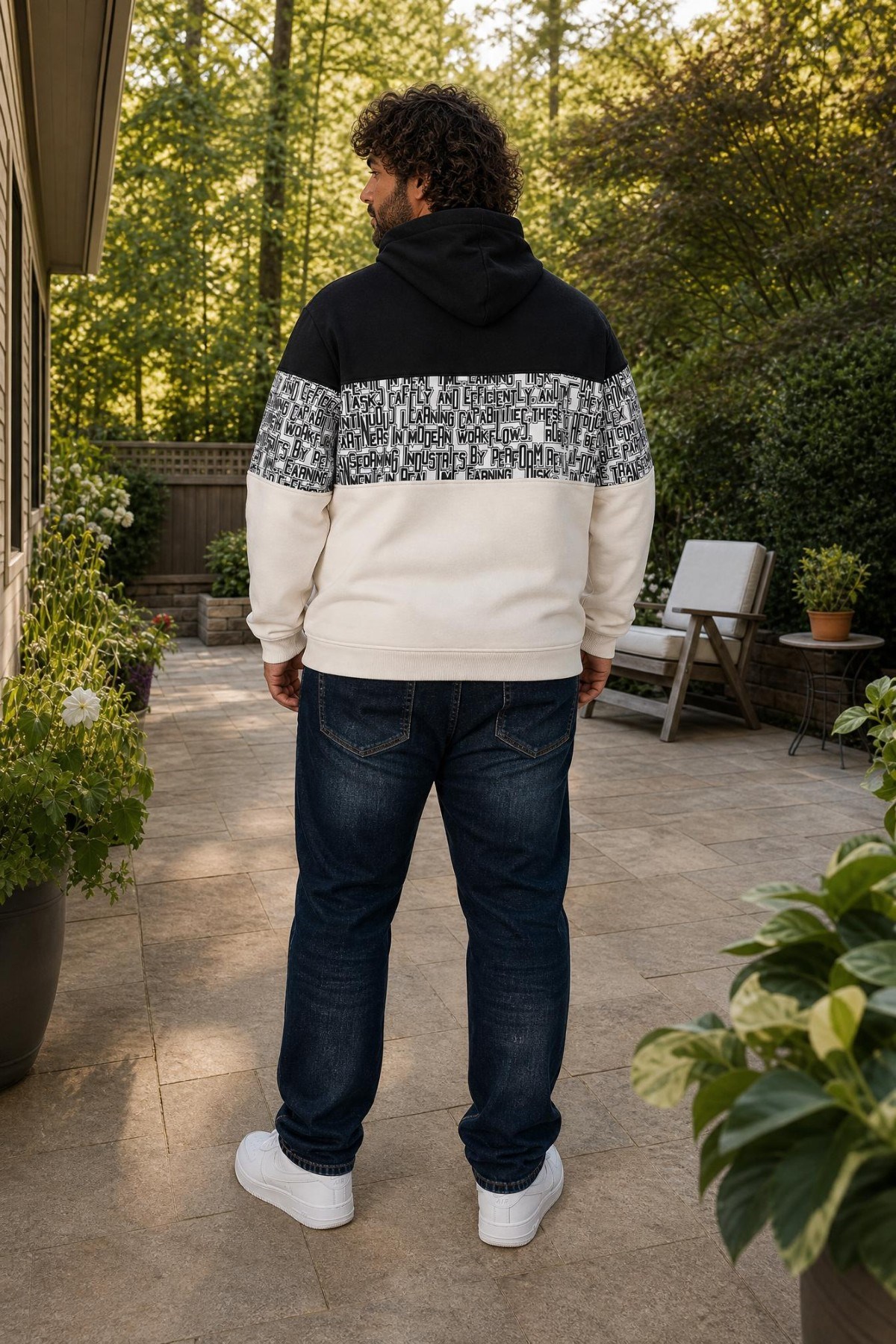Starbattal Büyük Beden Kapüşonlu 3ip Sweat Transforming 25713 SIYAH