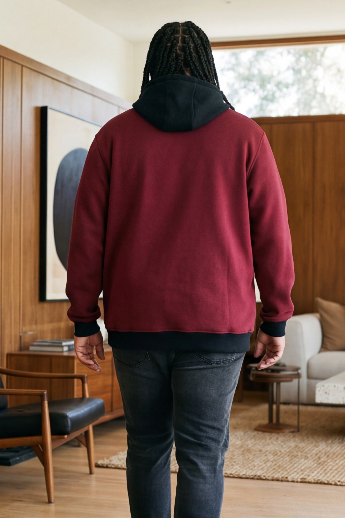 Starbattal Büyük Beden Kapüşonlu 3ip Sweat Beauty 25714 MURDUM
