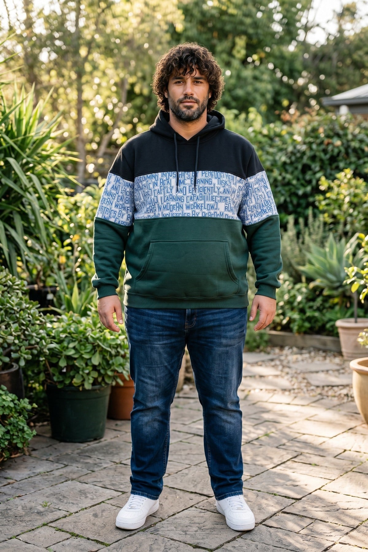 Starbattal Büyük Beden Kapüşonlu 3ip Sweat Transforming 25713 LACIVERT
