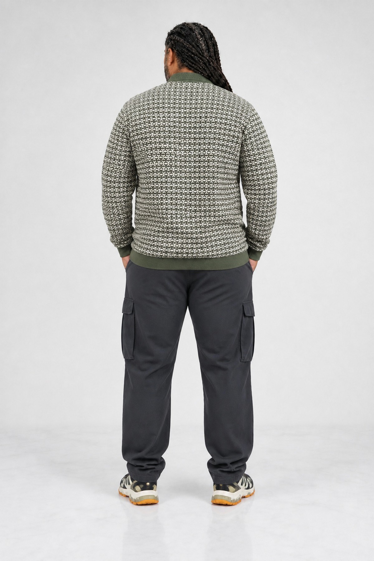 Starbattal Büyük Beden Erkek Sweatshirt Polo Yaka 22714-707