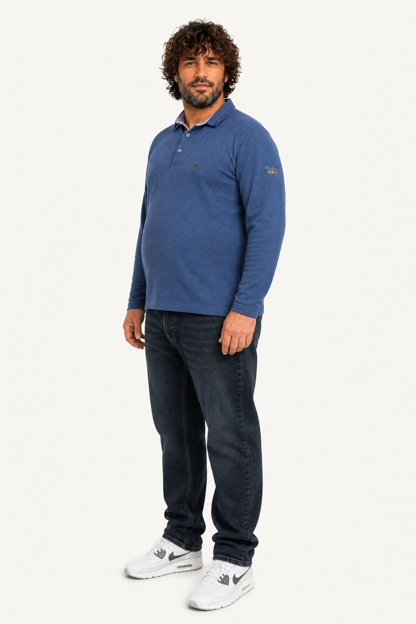 Starbattal Erkek Büyük Beden Polo Yaka Sweat Orjinal 24409 Marin