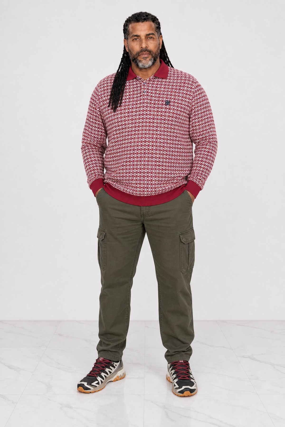 Starbattal Büyük Beden Erkek Sweatshirt Polo Yaka 22714-714