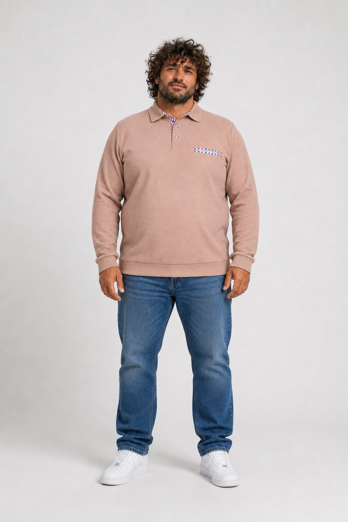 Starbattal Erkek Büyük Beden Polo Yaka Sweat Flota Cep 24407 S.KAHVE