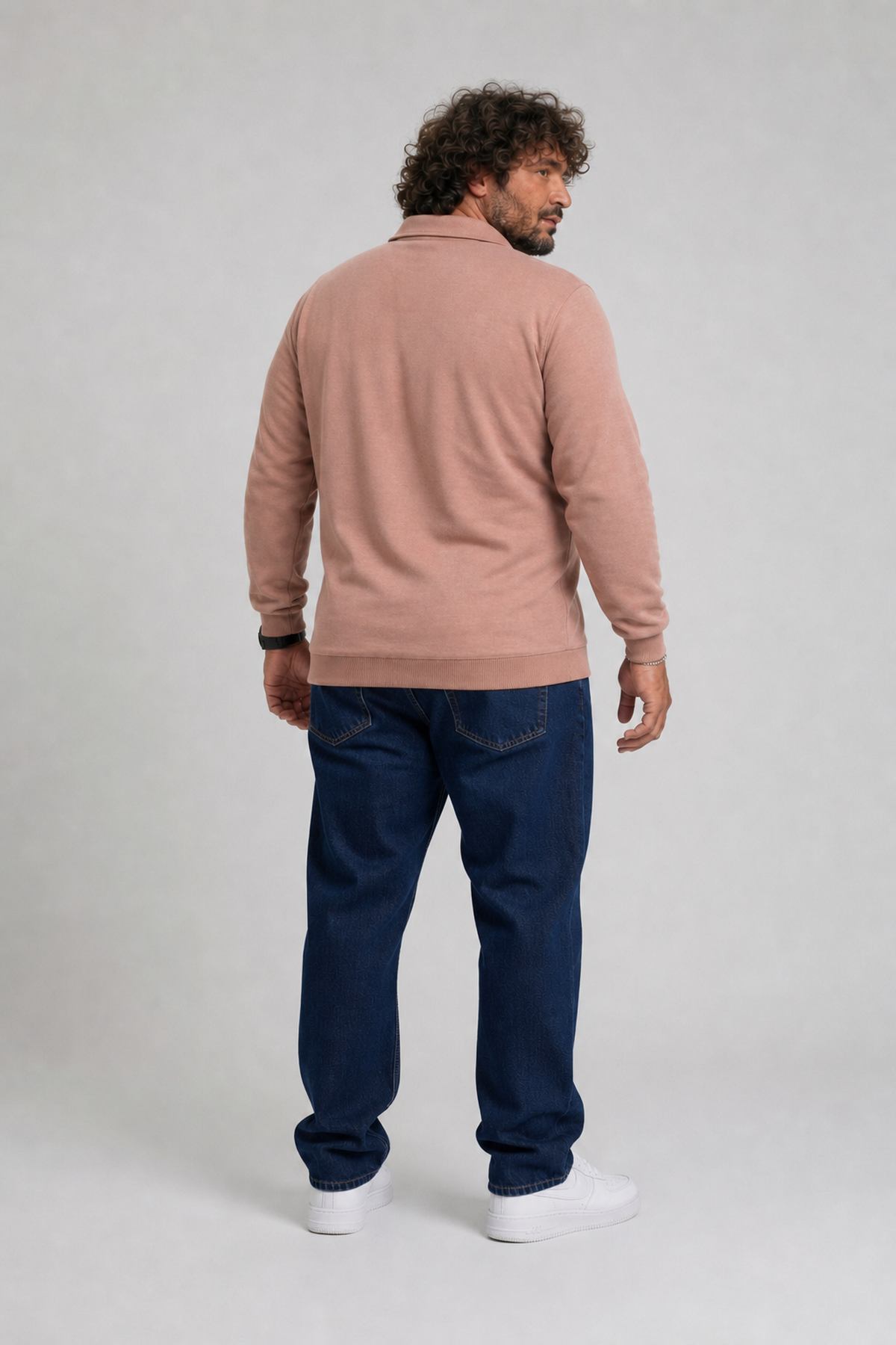 Starbattal Erkek Büyük Beden Polo Yaka Sweat Flota Cep 24407 S.KAHVE