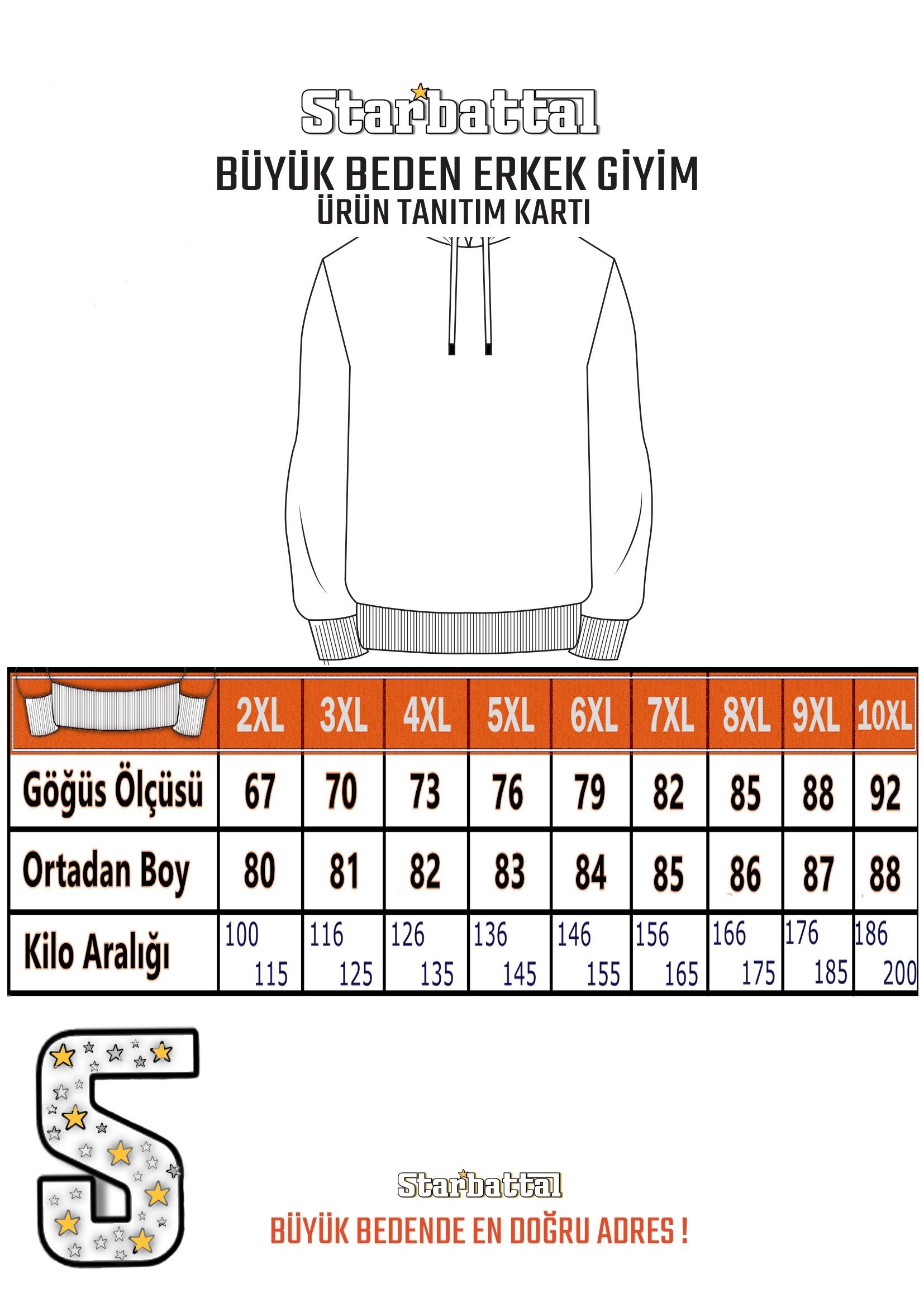 Starbattal Büyük Beden Bisiklet Yaka Sweat Double Face 25707 NEFTI