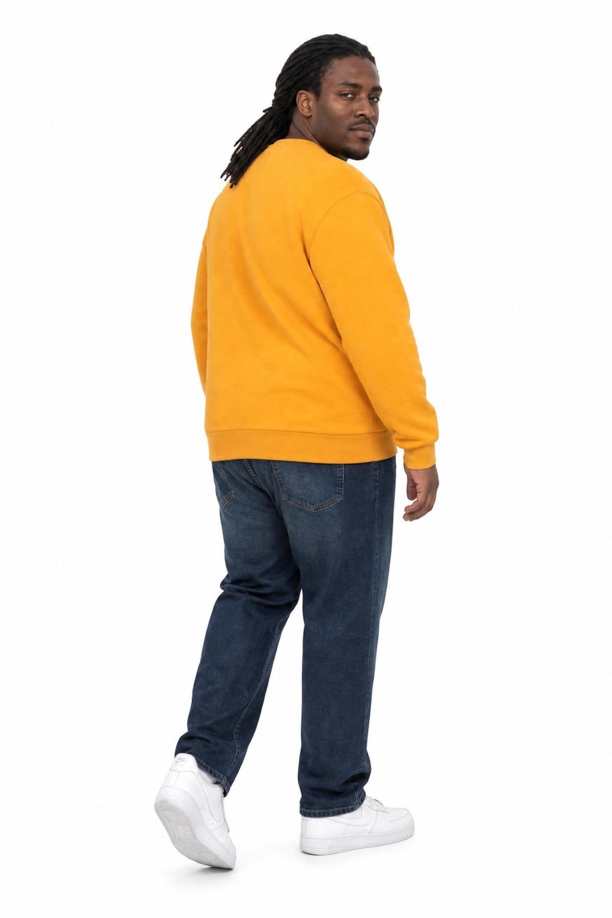 Starbattal Erkek Büyük Beden Sıfır Yaka 3ip Sweat Core 1975 24209 HARDAL