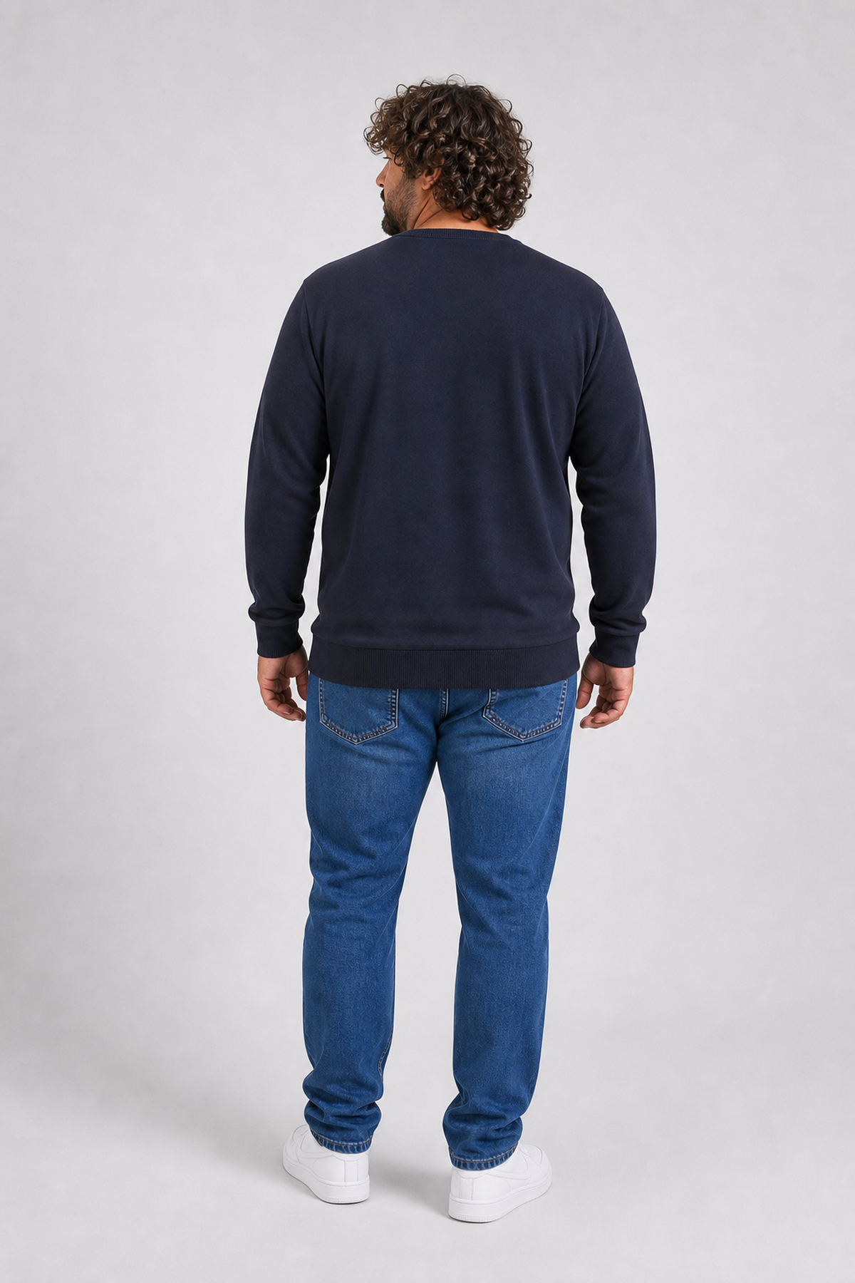 Starbattal Büyük Beden Selanik V Yaka Classic Sweat 23201 LACIVERT