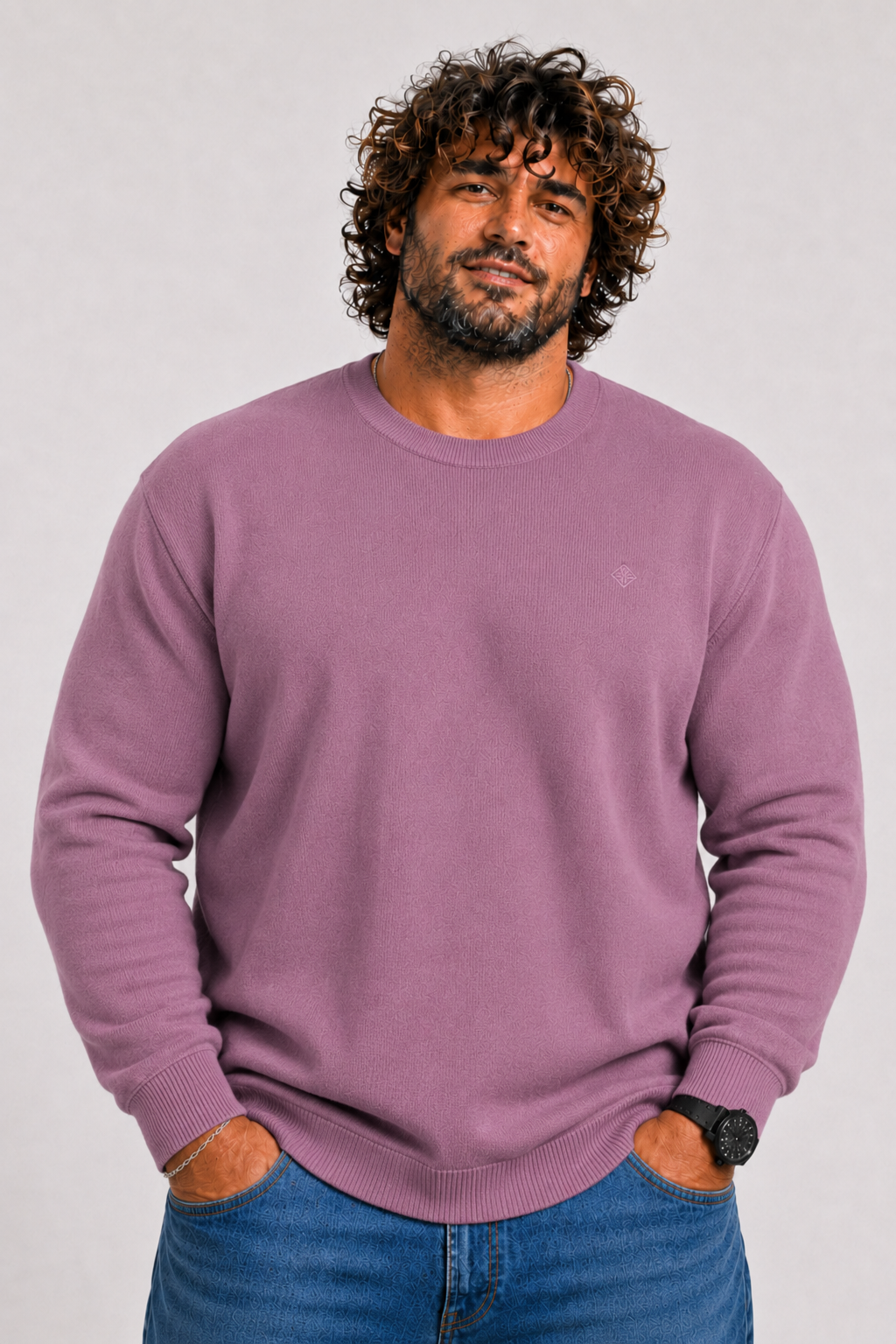 Starbattal Büyük Beden Selanik Classic Sweat 23200 Eflatun