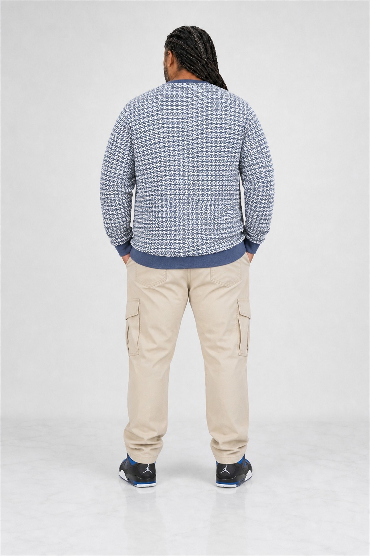Starbattal Büyük Beden Erkek Bisiklet Yaka Sweatshirt 22715-764