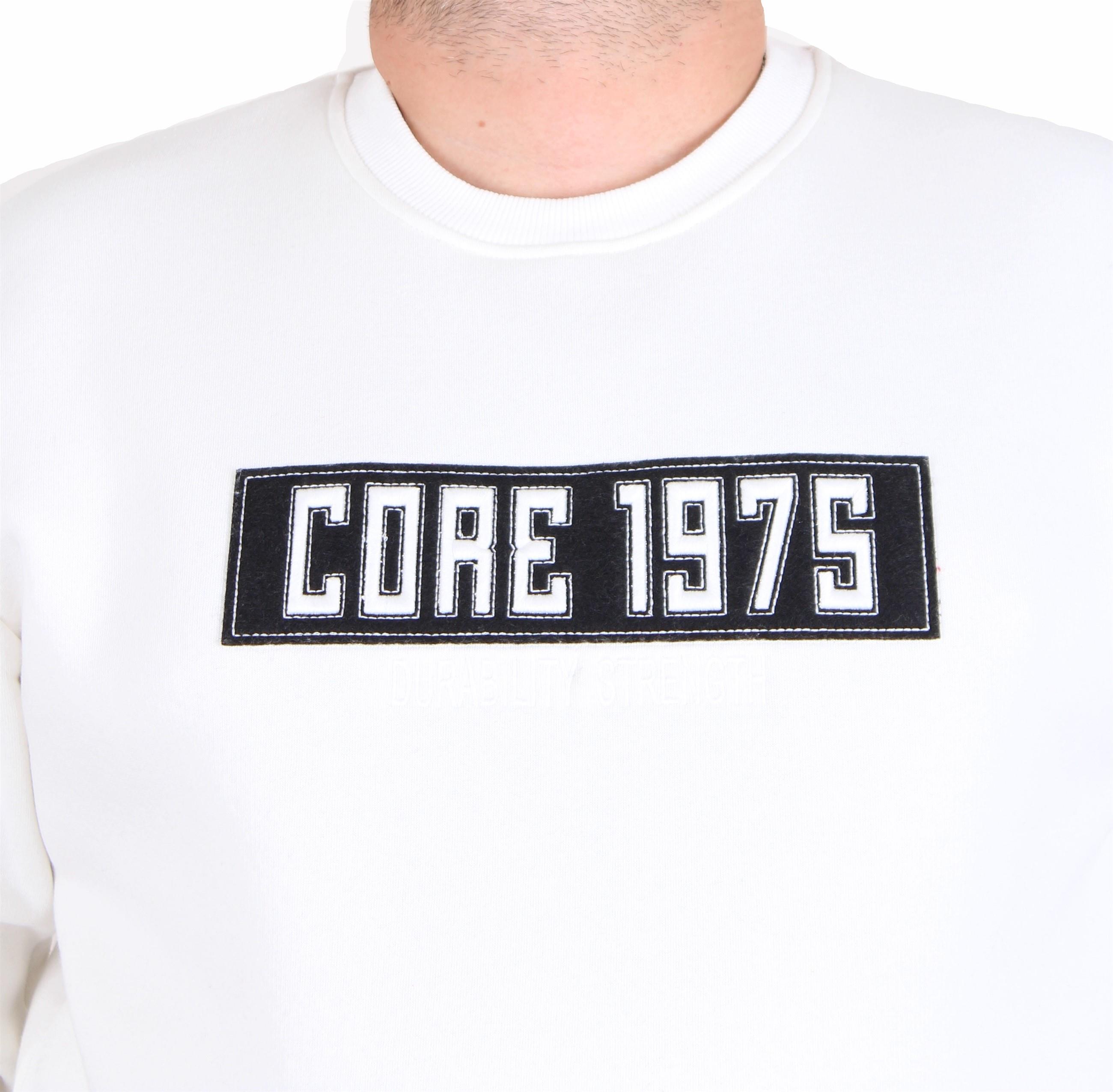 Starbattal Erkek Büyük Beden Sıfır Yaka 3ip Sweat Core 1975 24209 EKRU