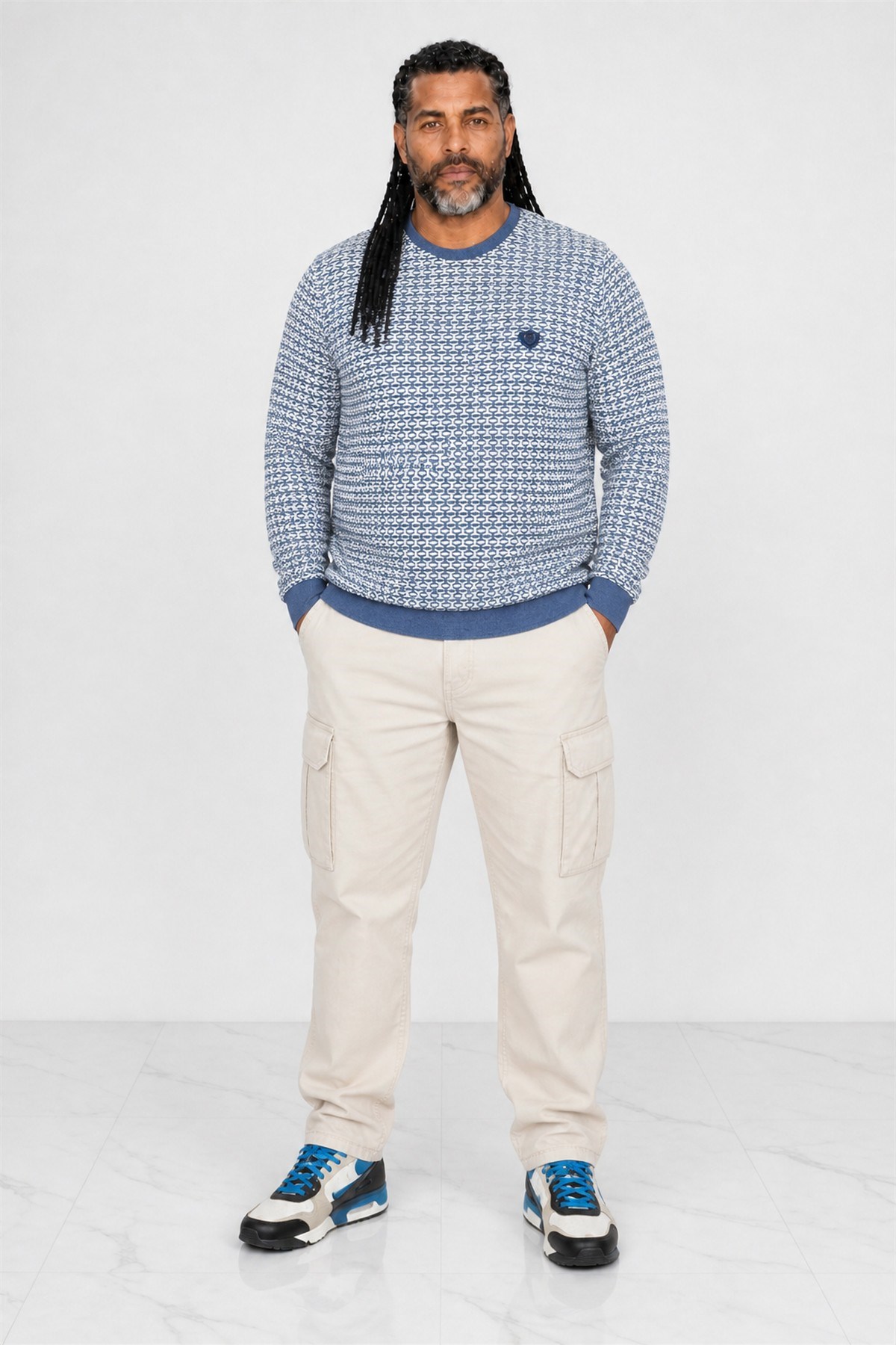 Starbattal Büyük Beden Erkek Bisiklet Yaka Sweatshirt 22715-764