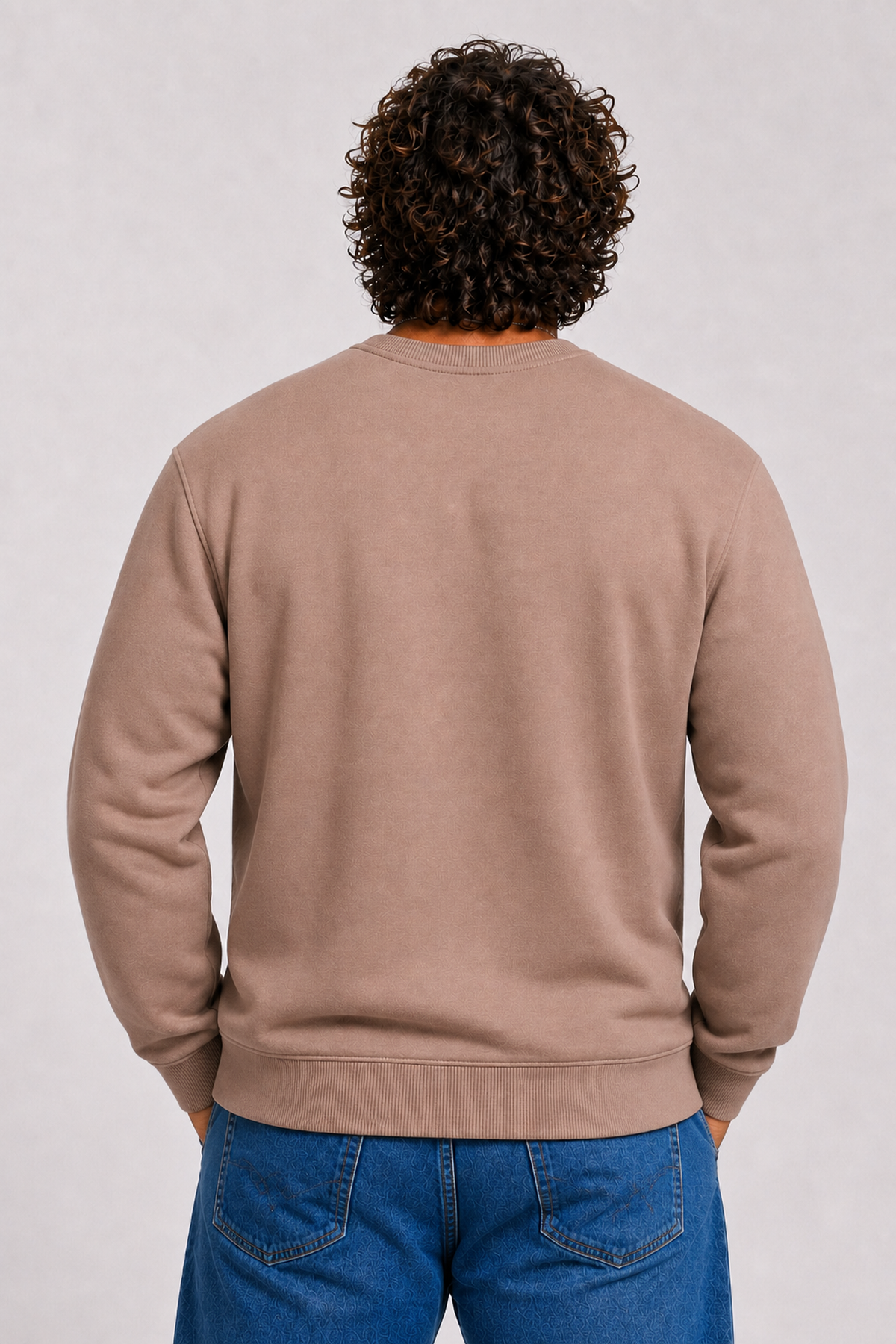 Starbattal Erkek Büyük Beden Sıfır Yaka 3ip Sweat Black 24202 S.KAHVE