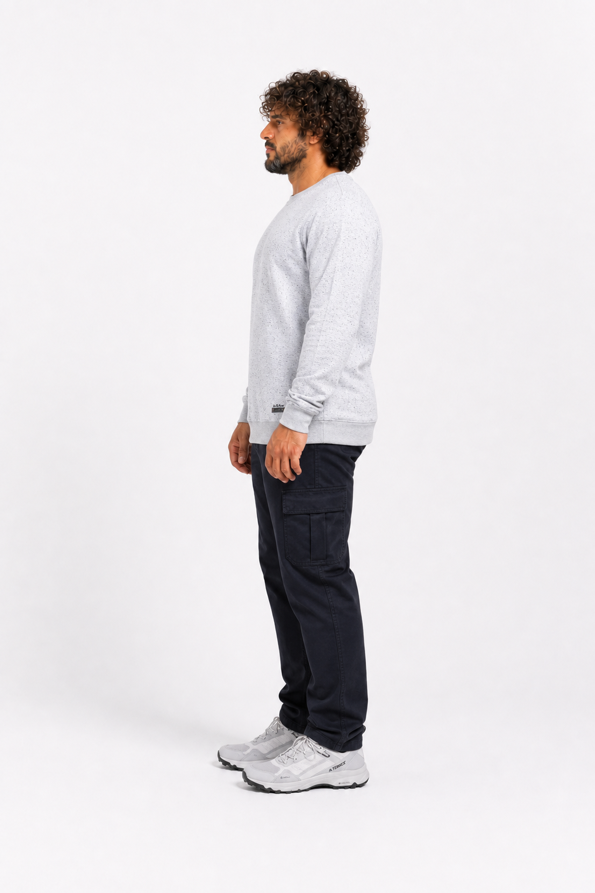Starbattal Büyük Beden Sweatshirt Bisiklet Yaka Deri Arma 22703-2135