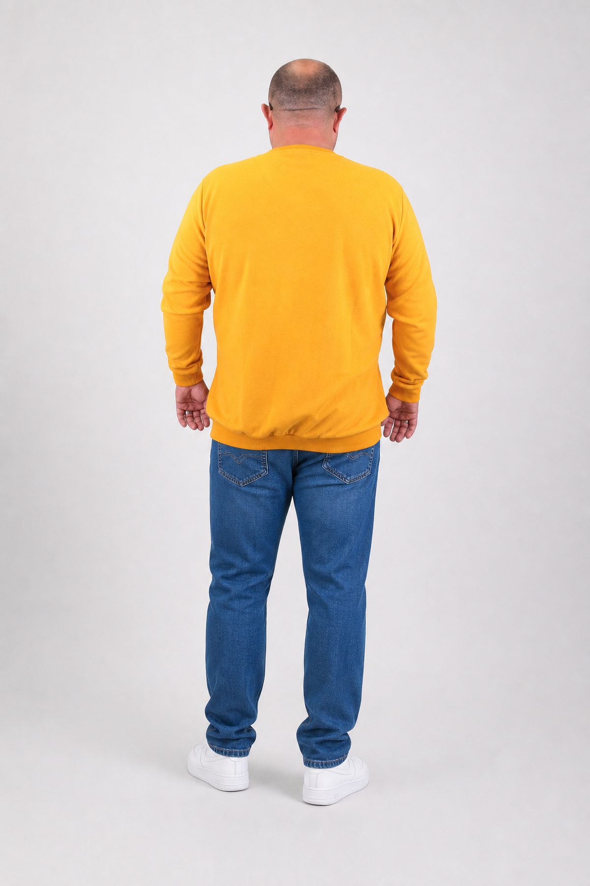 Starbattal Büyük Beden Selanik V Yaka Classic Sweat 23201 HARDAL