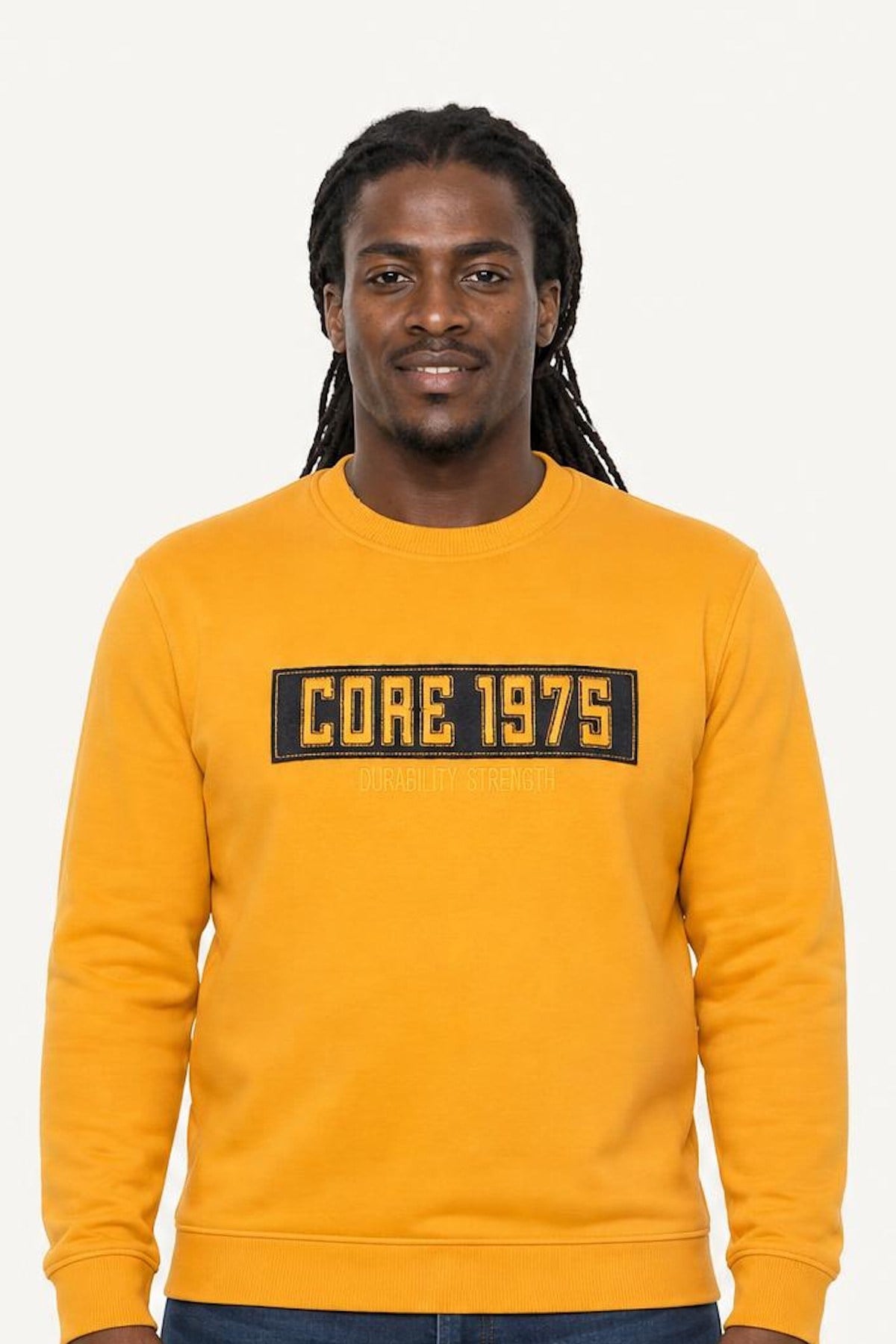 Starbattal Erkek Büyük Beden Sıfır Yaka 3ip Sweat Core 1975 24209 HARDAL