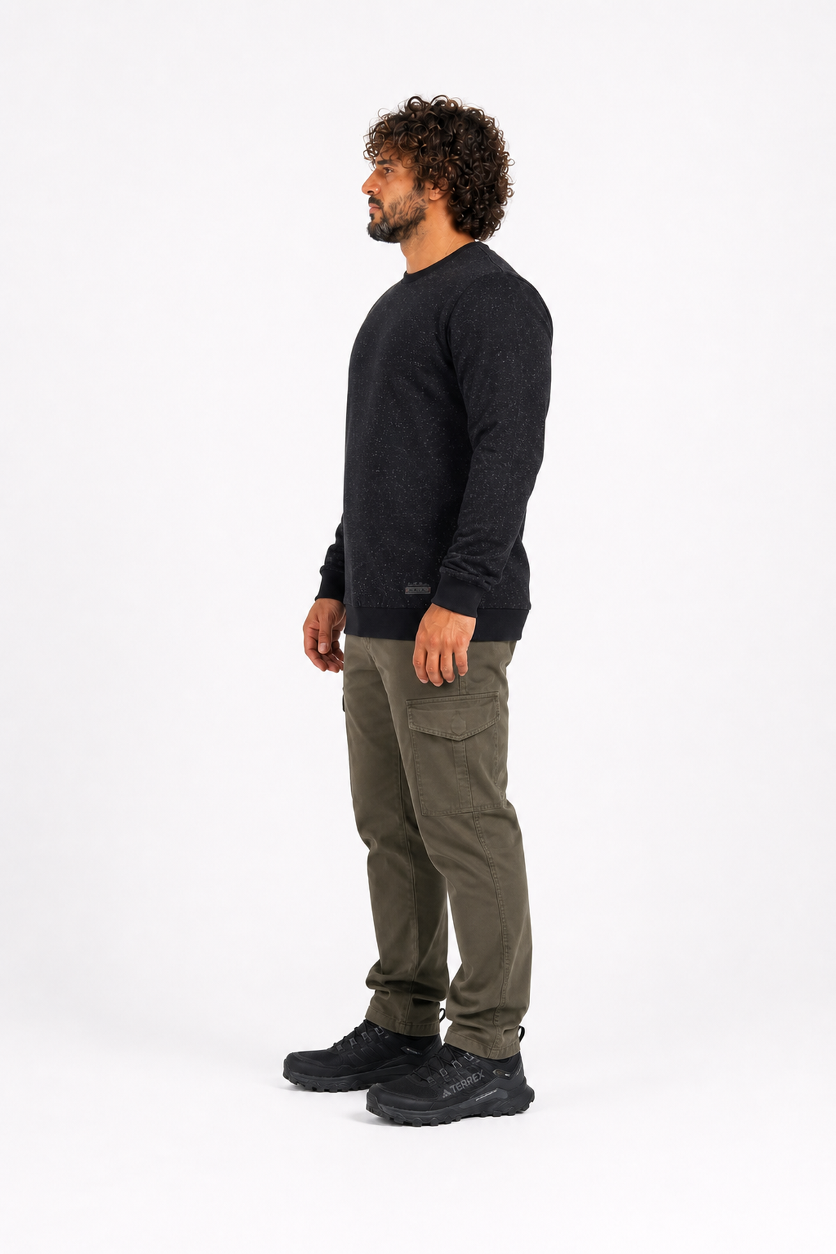 Starbattal Büyük Beden Sweatshirt Bisiklet Yaka Deri Arma 22703-2119