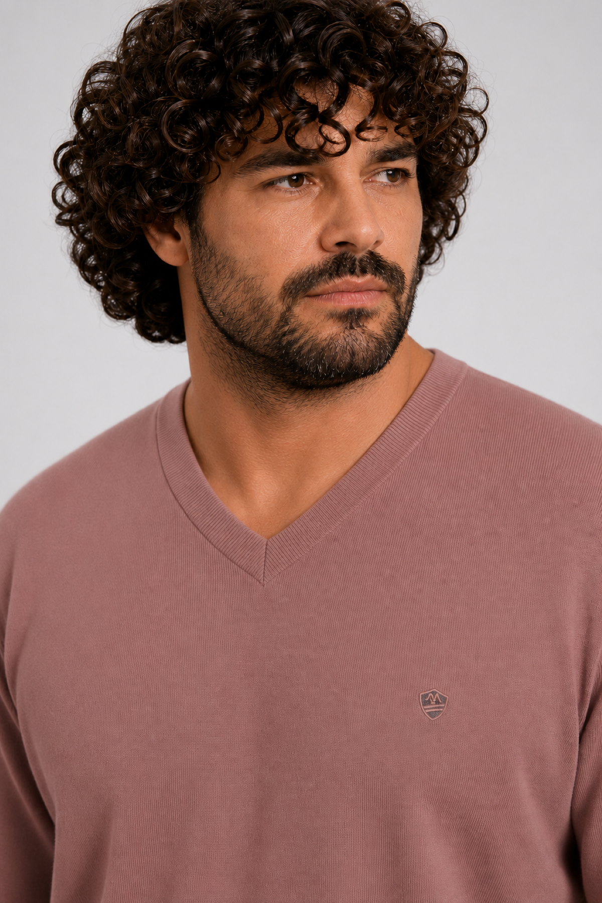 Starbattal Büyük Beden Selanik V Yaka Classic Sweat 23201 TABA
