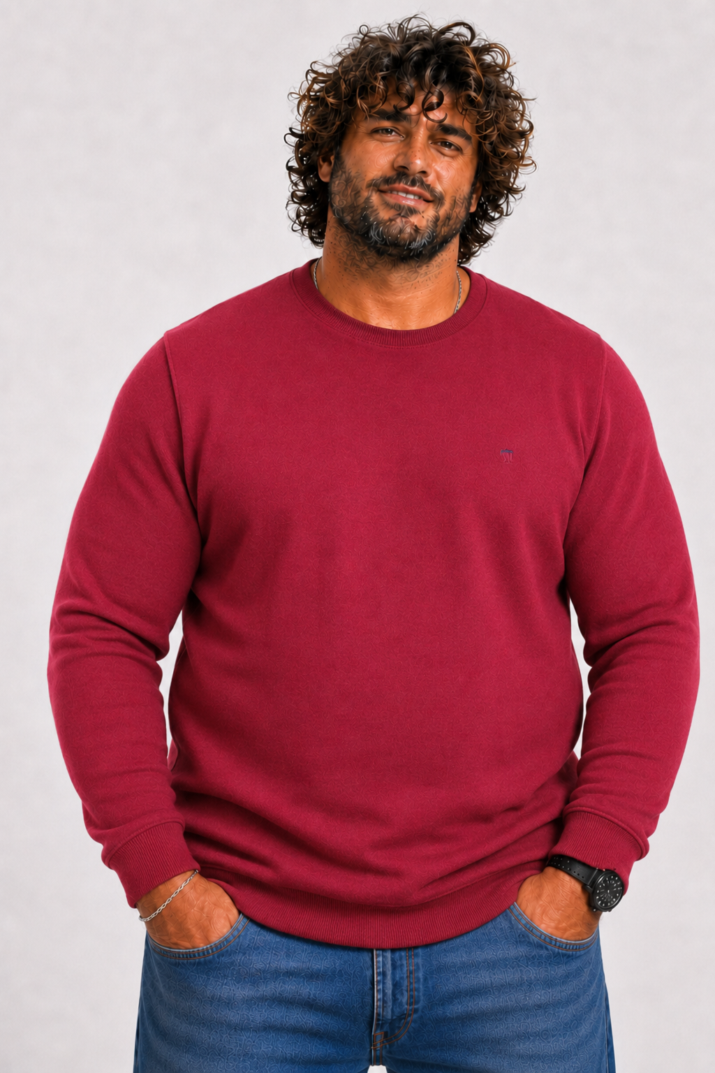 Starbattal Büyük Beden Selanik Classic Sweat 23200 BORDO