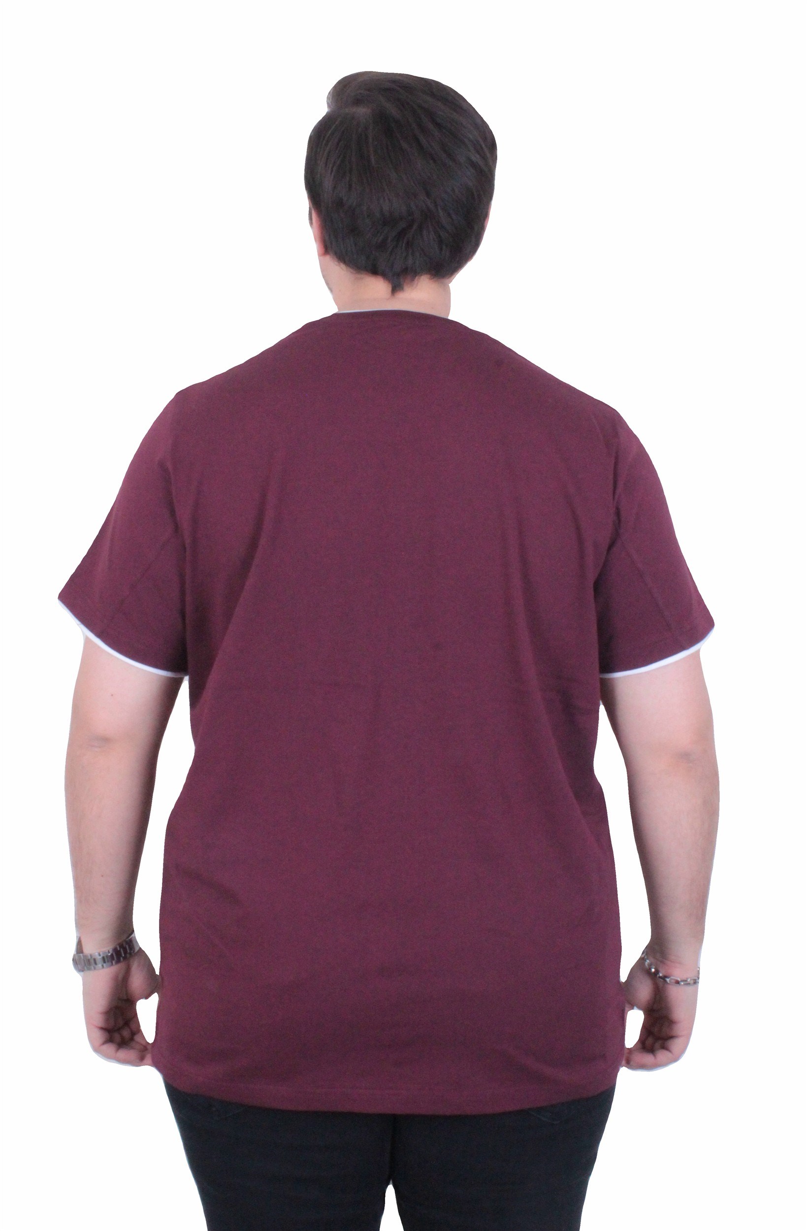 Starbattal Erkek Büyük Beden Sıfır Yaka Tişört Cepli 26143 MURDUM