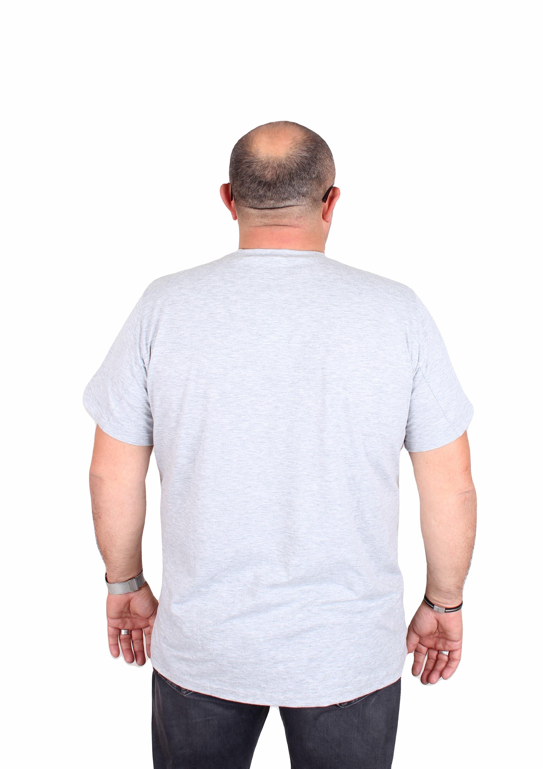 Starbattal Erkek Büyük Beden Likralı Basic Sıfır Yaka Tişört 11160 GRI MELANJ