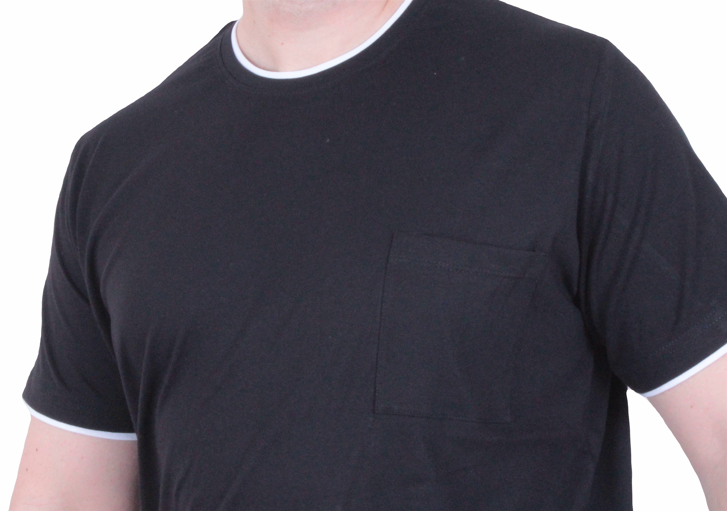 Starbattal Erkek Büyük Beden Sıfır Yaka Tişört Cepli 26143 SIYAH