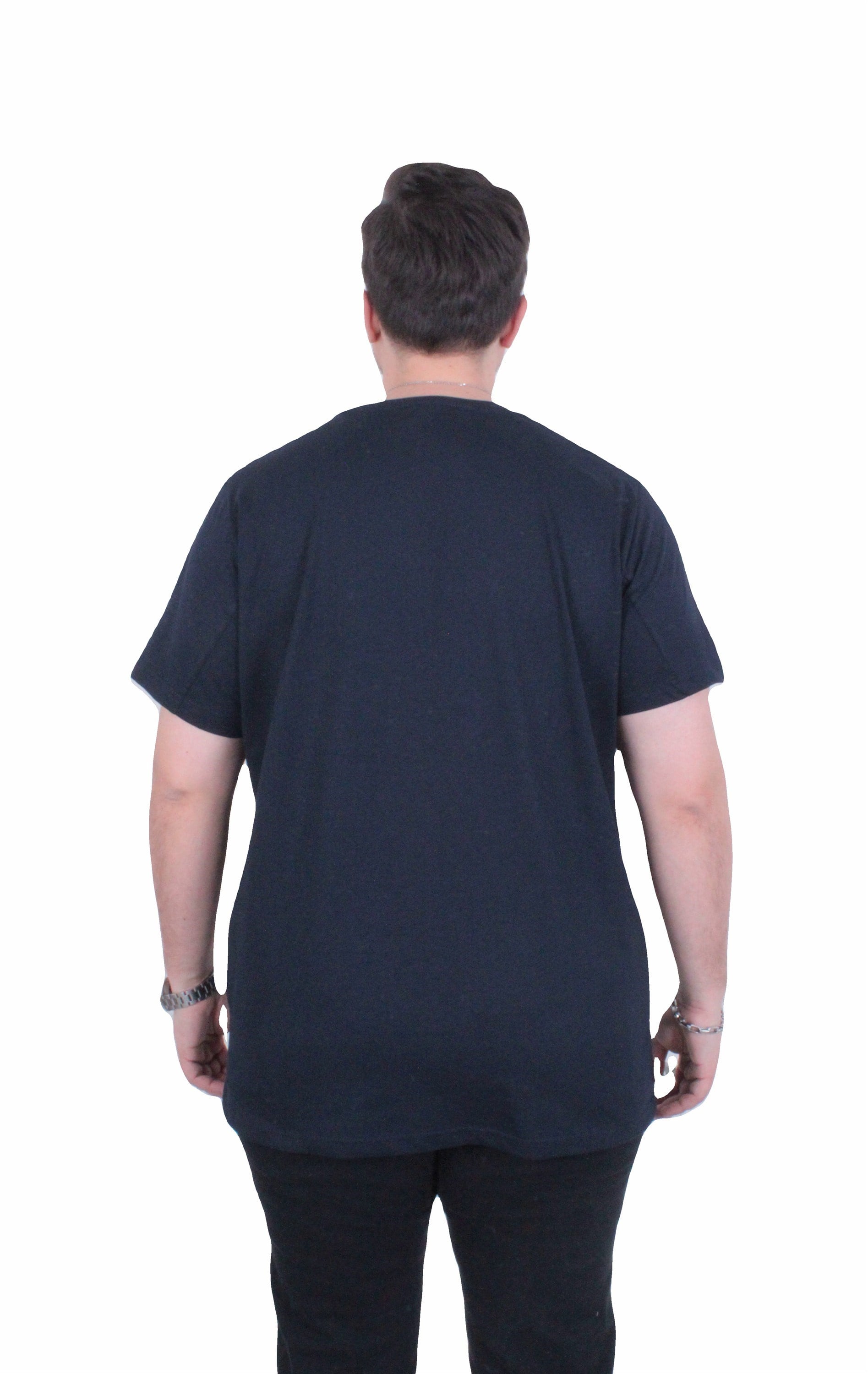 Starbattal Erkek Büyük Beden Sıfır Yaka Tişört Paradise 26153 LACIVERT