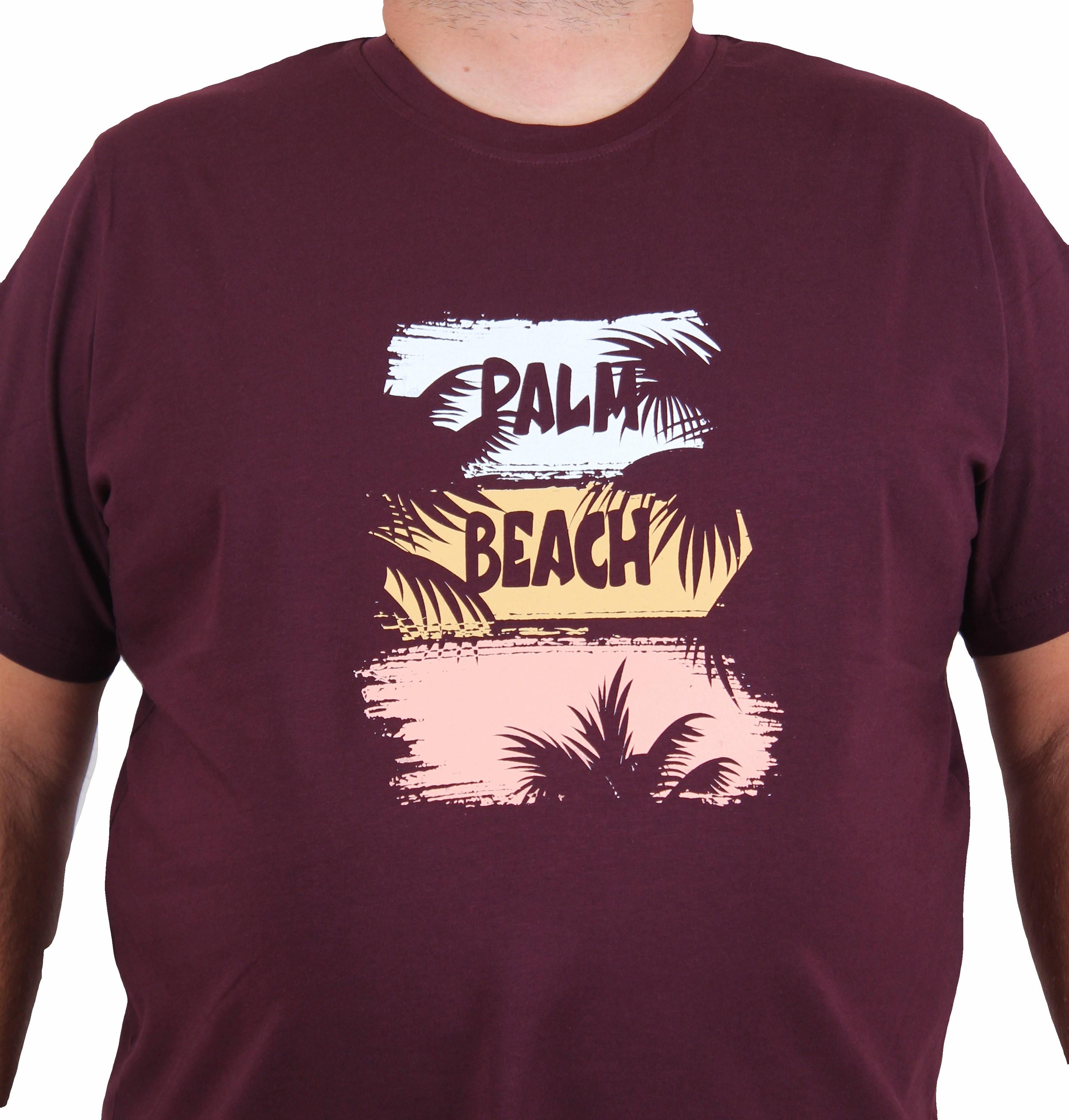 Starbattal Erkek Büyük Beden Sıfır Yaka Tişört Palm Beach 25188 MURDUM