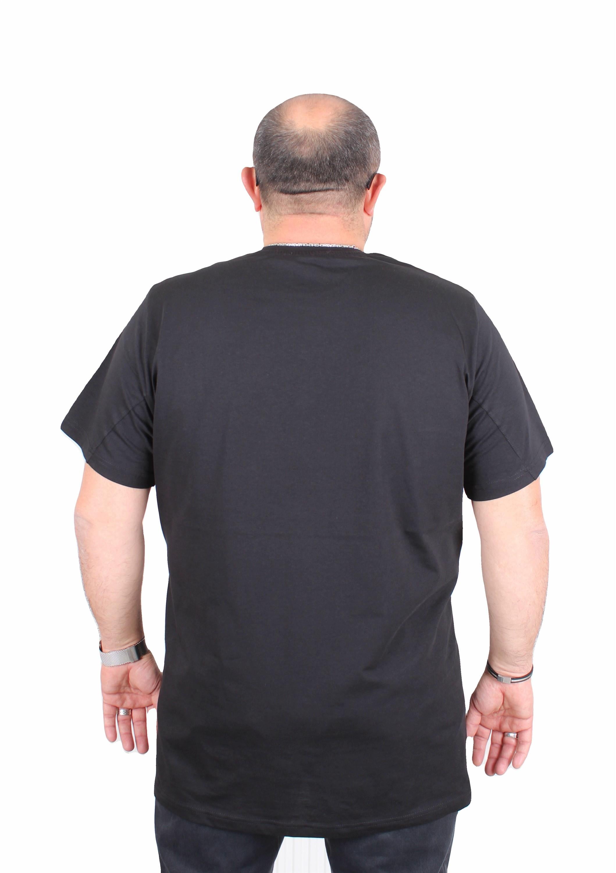 Starbattal Erkek Büyük Beden Sıfır Yaka Tişört Forget To Rules 25156 SIYAH