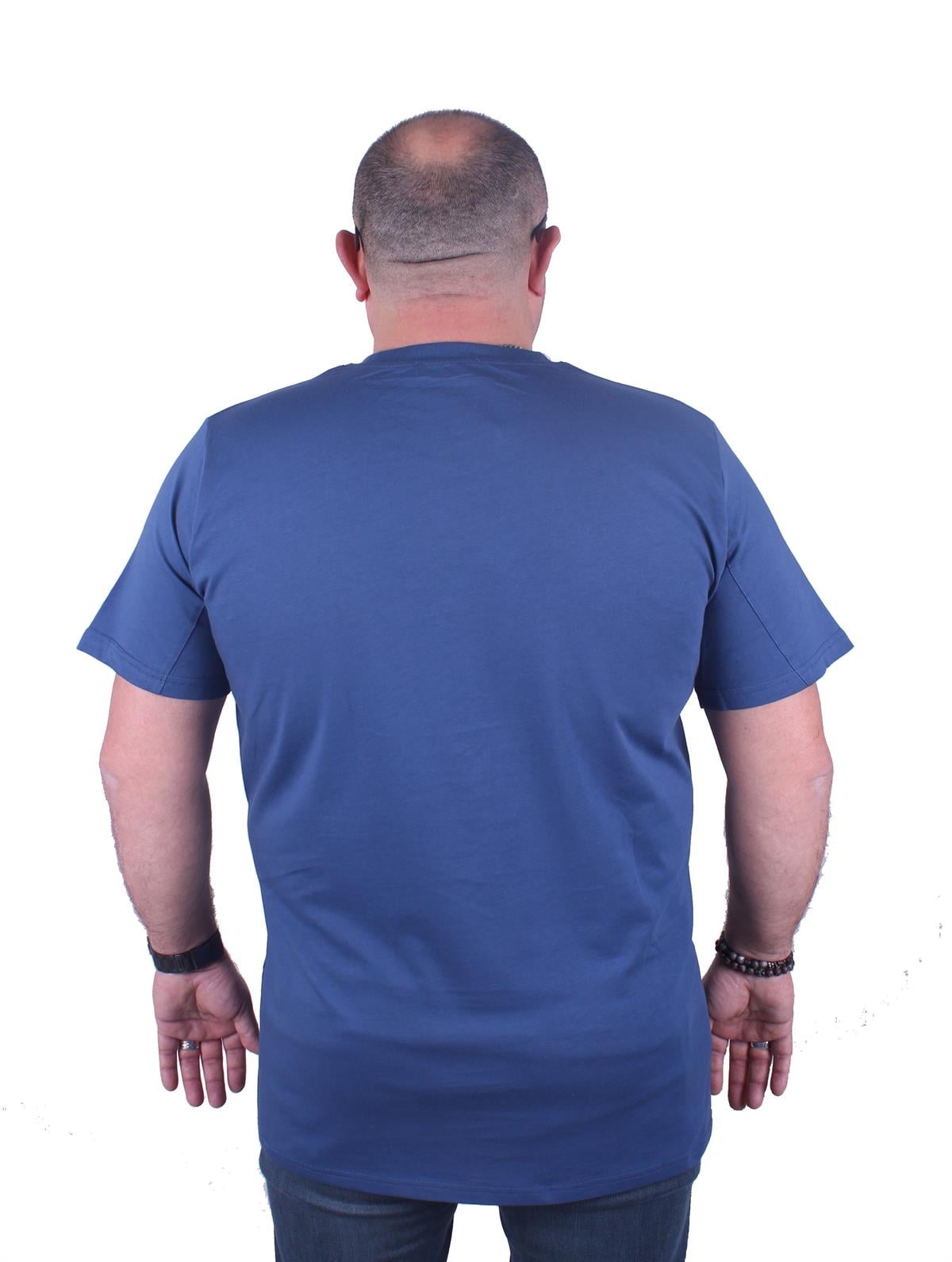 Starbattal Büyük Beden Erkek Sıfır Yaka Tişört No Gain 23126 INDIGO