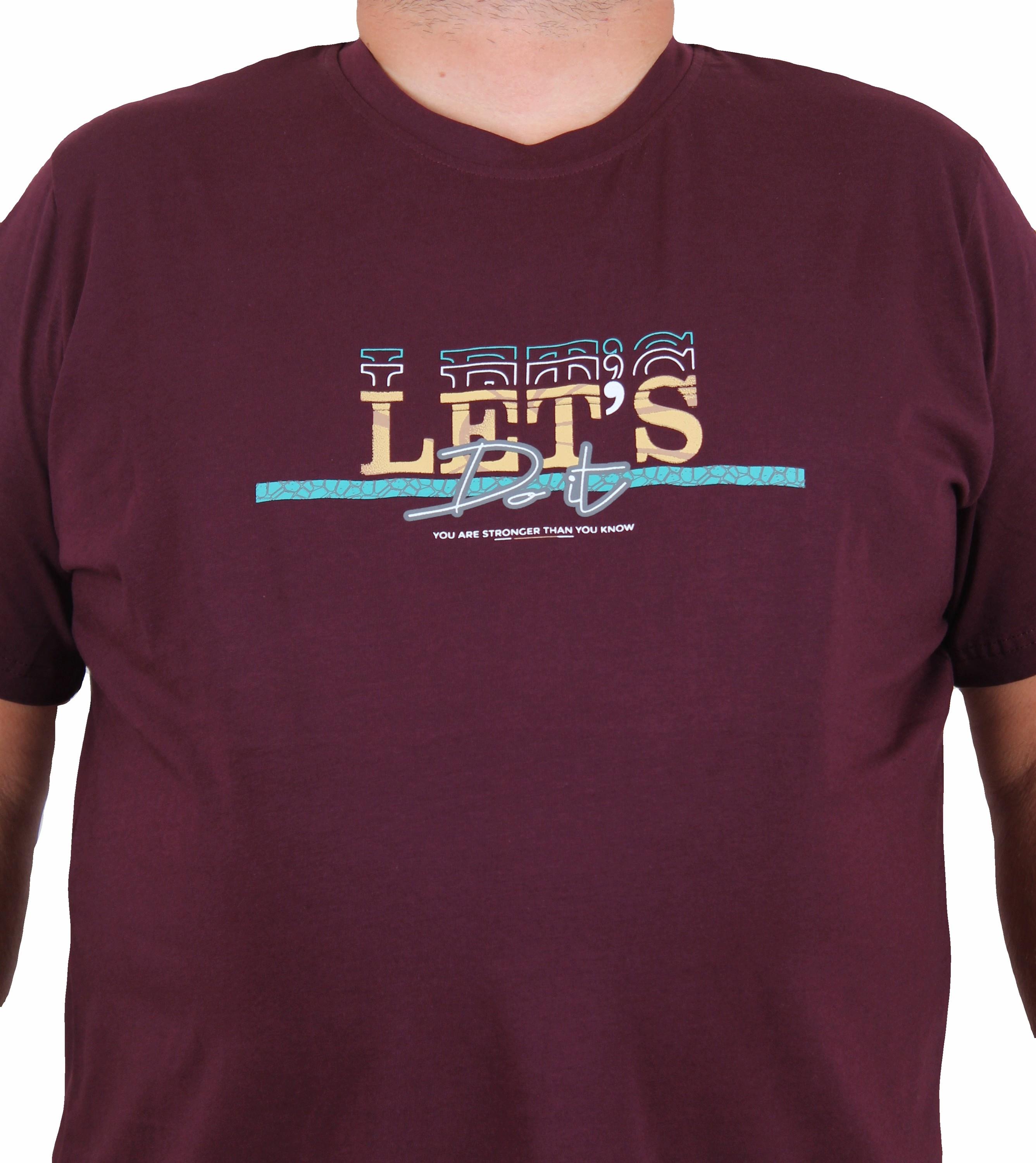 Starbattal Erkek Büyük Beden Sıfır Yaka Tişört Lets Do It 25186 MURDUM