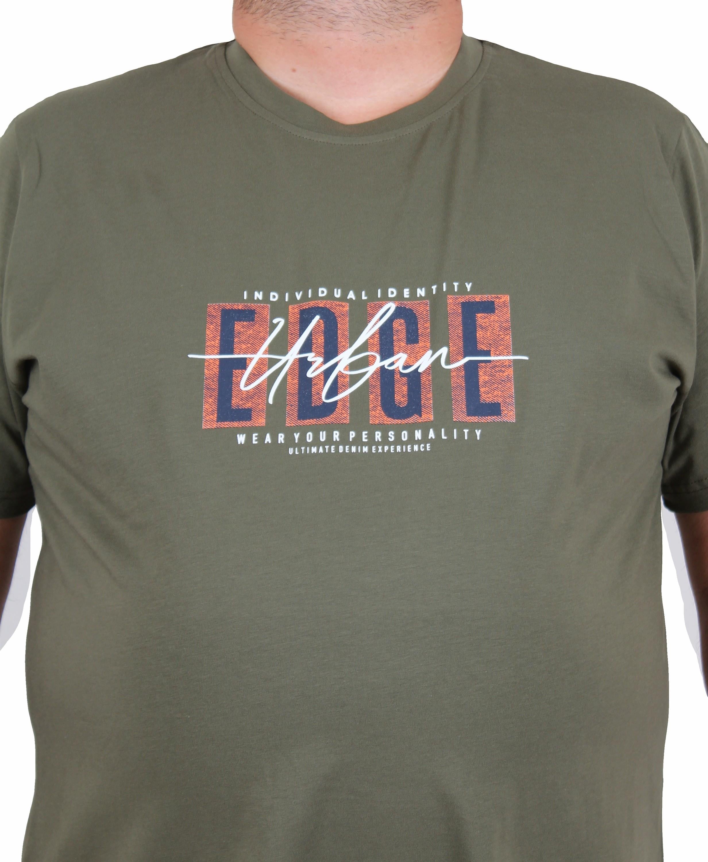 Starbattal Erkek Büyük Beden Sıfır Yaka Tişört Edge 25190 HAKI