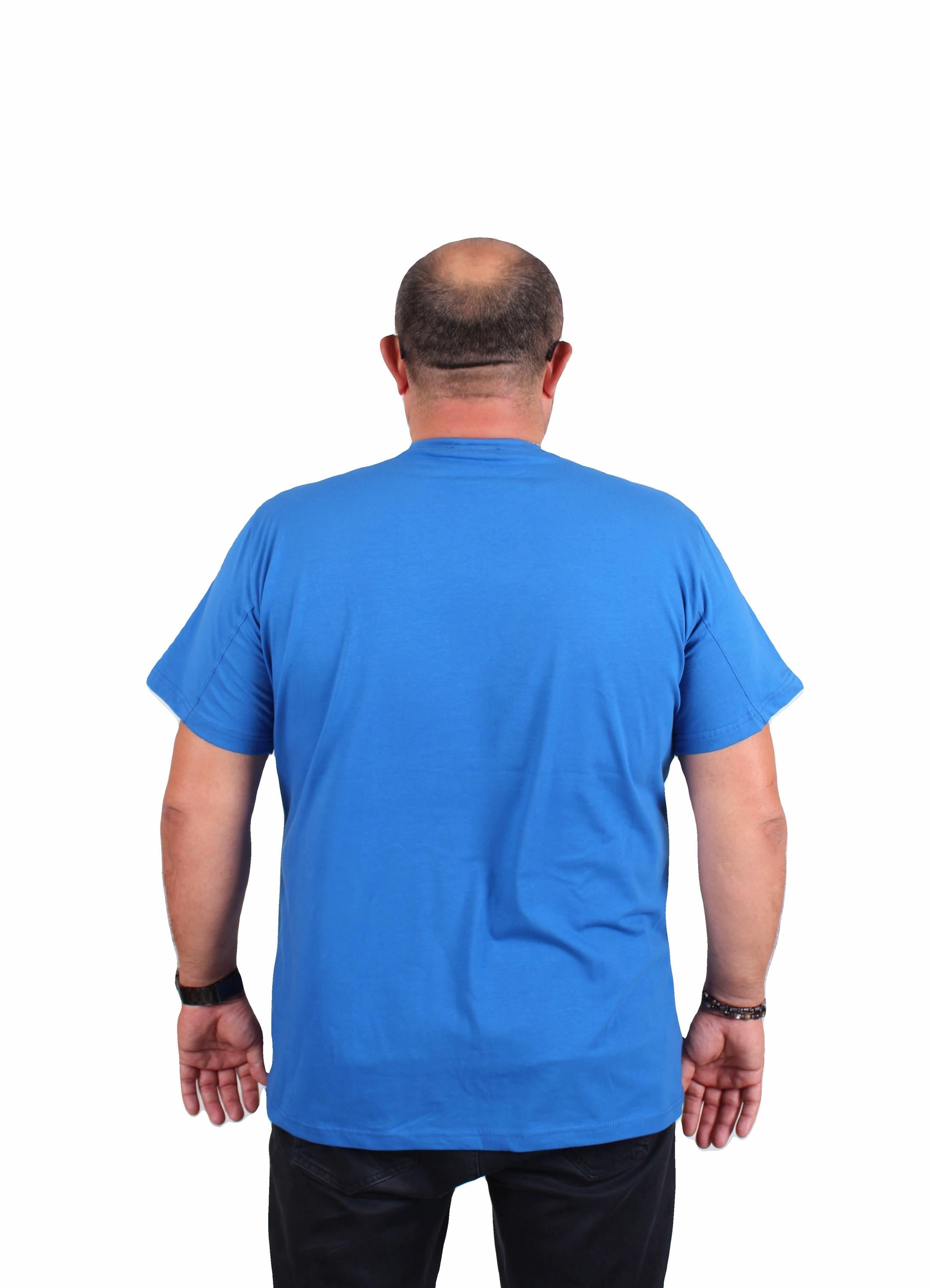 Starbattal Erkek Büyük Beden Sıfır Yaka Tişört Un Stop Able 25181 SAKS