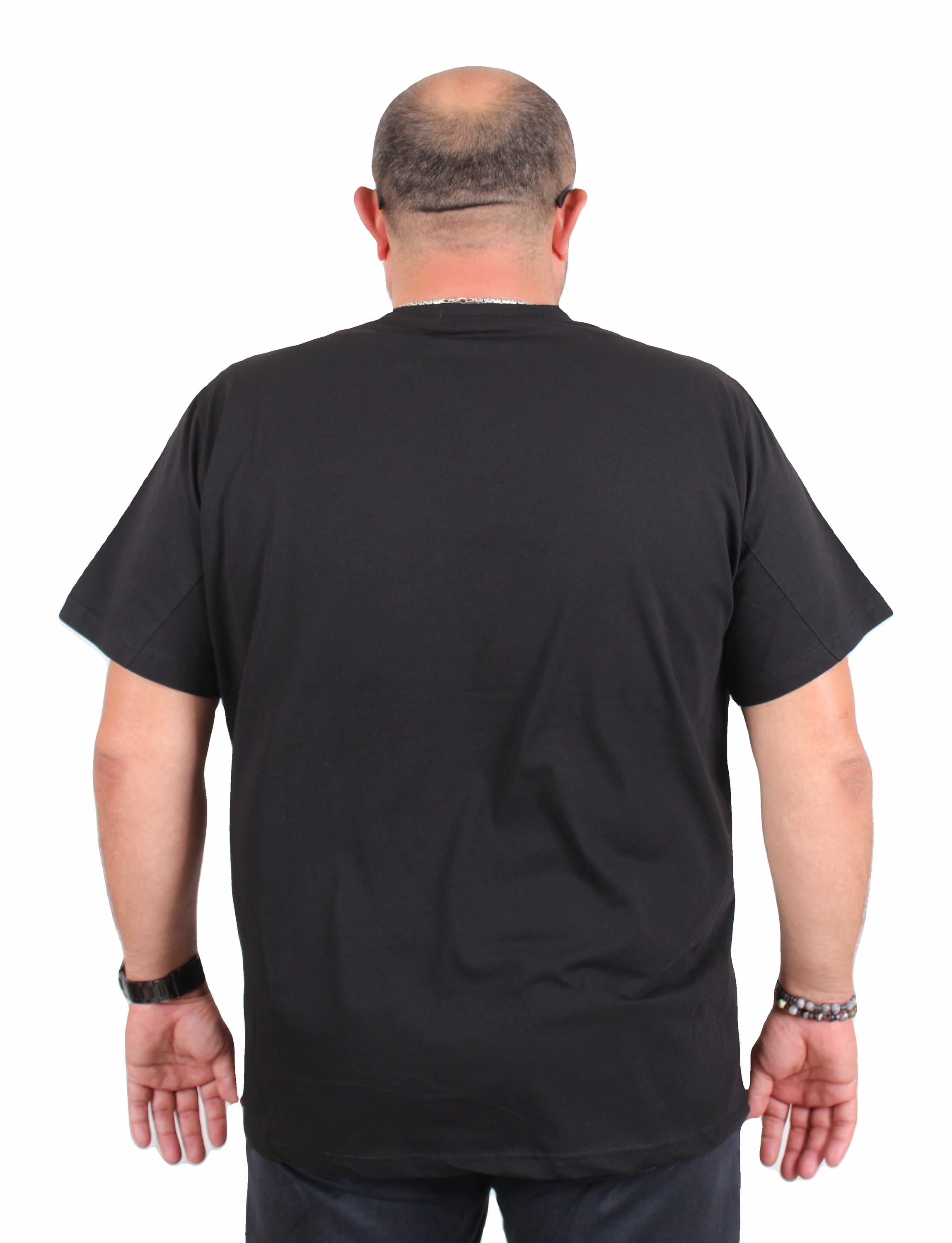 Starbattal Erkek Büyük Beden Sıfır Yaka Tişört Lets Do It 25186 SIYAH