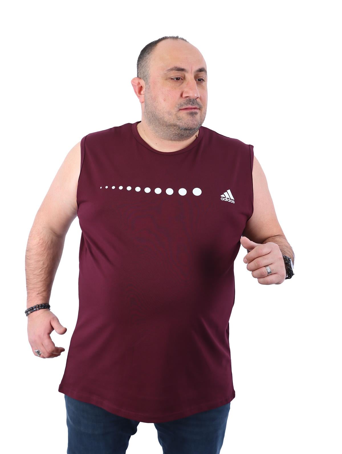 Büyük Beden Erkek Atlet Bisiklet Yaka Adds Mürdüm 22124-3 Std