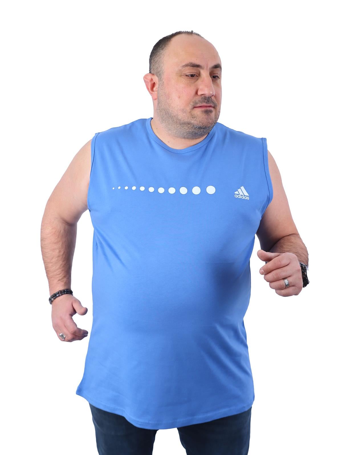 Büyük Beden Erkek Atlet Bisiklet Yaka Adds Saks 22124-2 Std