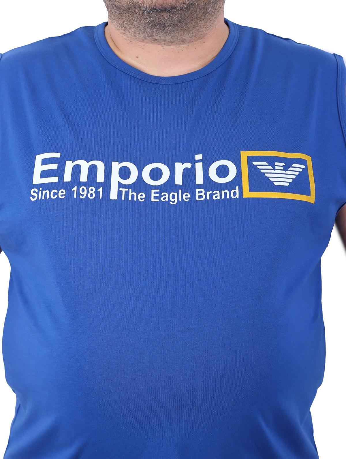 Büyük Beden Erkek Atlet Bisiklet Yaka Emp İndigo 22125-2 Std