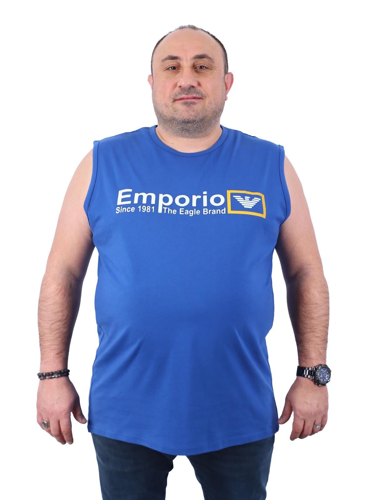 Büyük Beden Erkek Atlet Bisiklet Yaka Emp İndigo 22125-2 Std