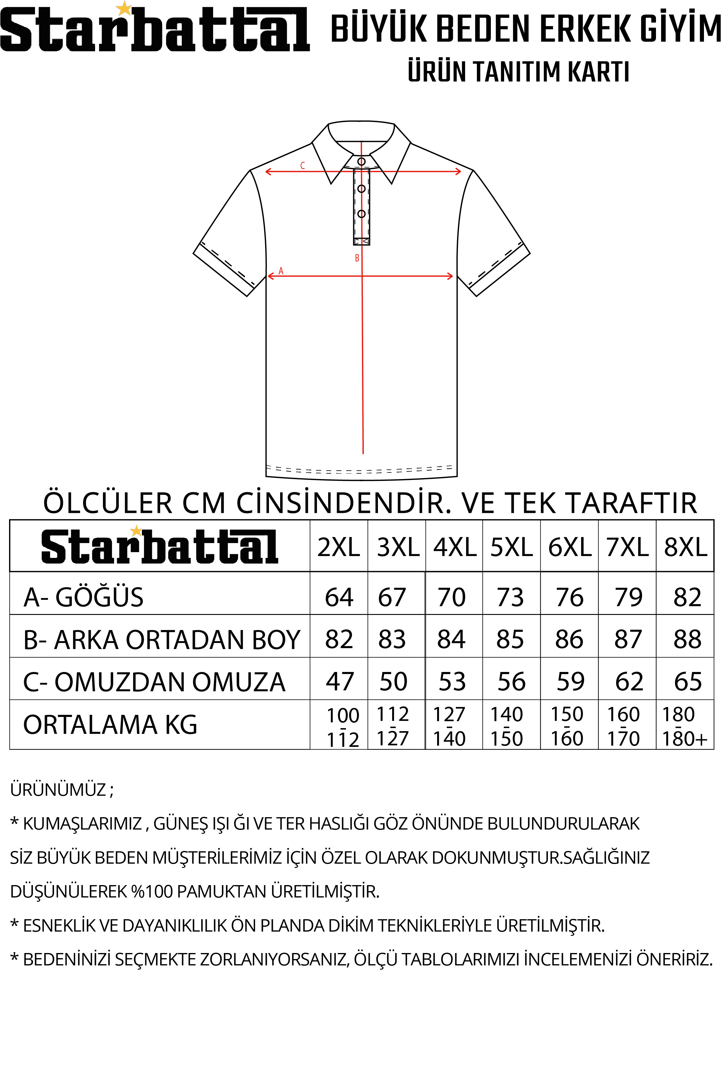 Starbattal Erkek Büyük Beden Polo Yaka Tişört Palm 24460 LACIVERT