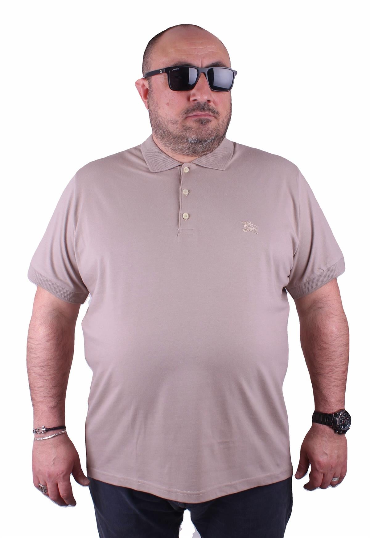 Büyük Beden Erkek Polo Tişört 23406 TOPRAK